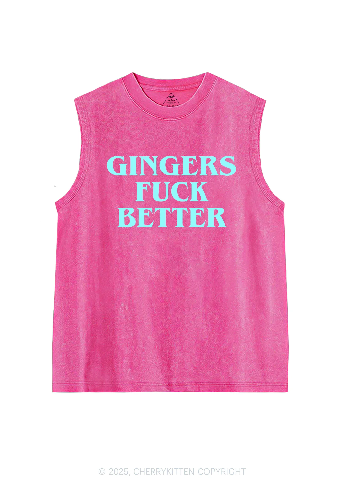 Gingers Fxxk Better Y2K Washed Muscle Tank Cherrykitten - Image 4