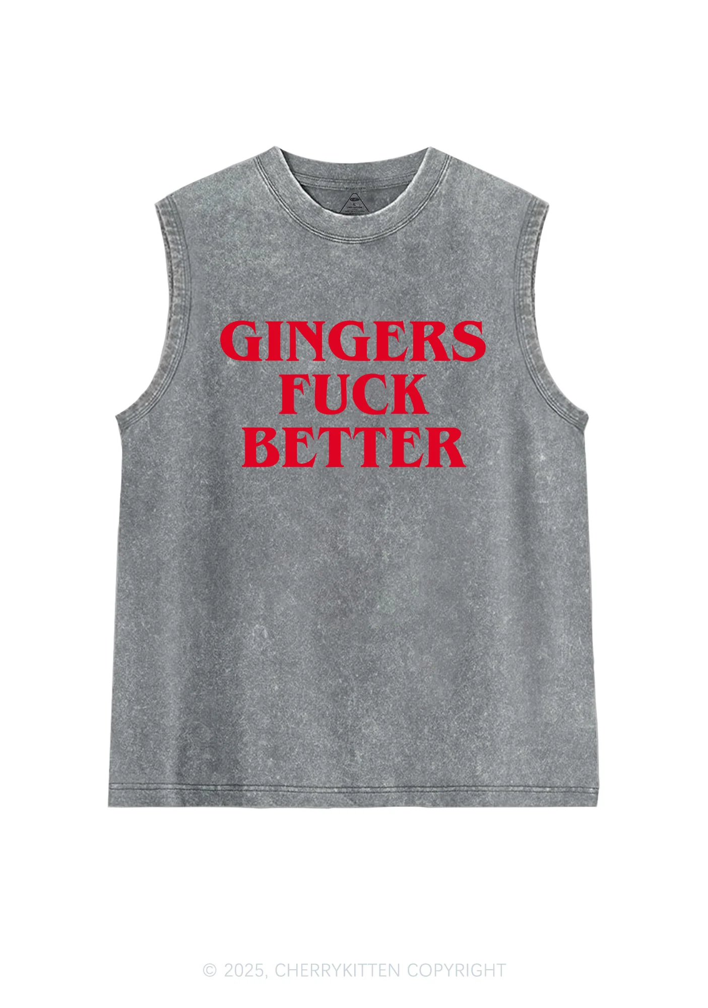 Gingers Fxxk Better Y2K Washed Muscle Tank Cherrykitten - Image 5