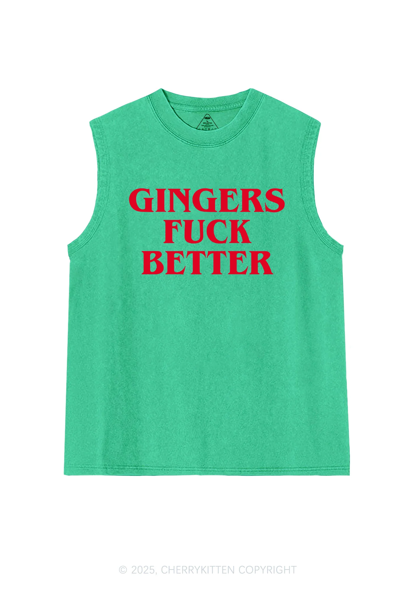 Gingers Fxxk Better Y2K Washed Muscle Tank Cherrykitten - Image 7
