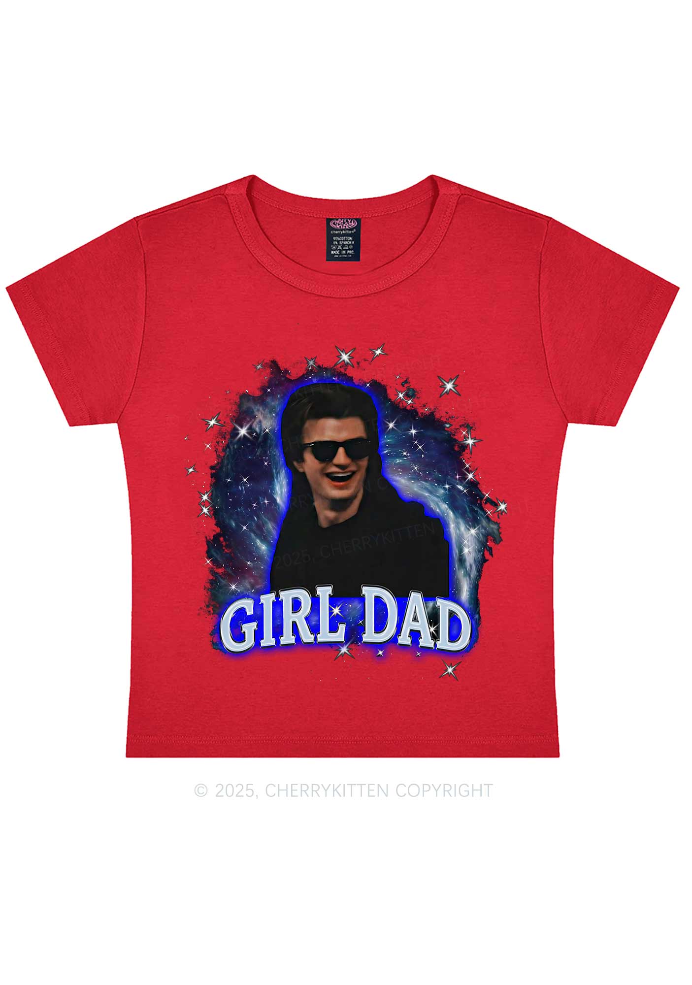 Girl Dad Starry Sky Y2K Baby Tee Cherrykitten - Image 9