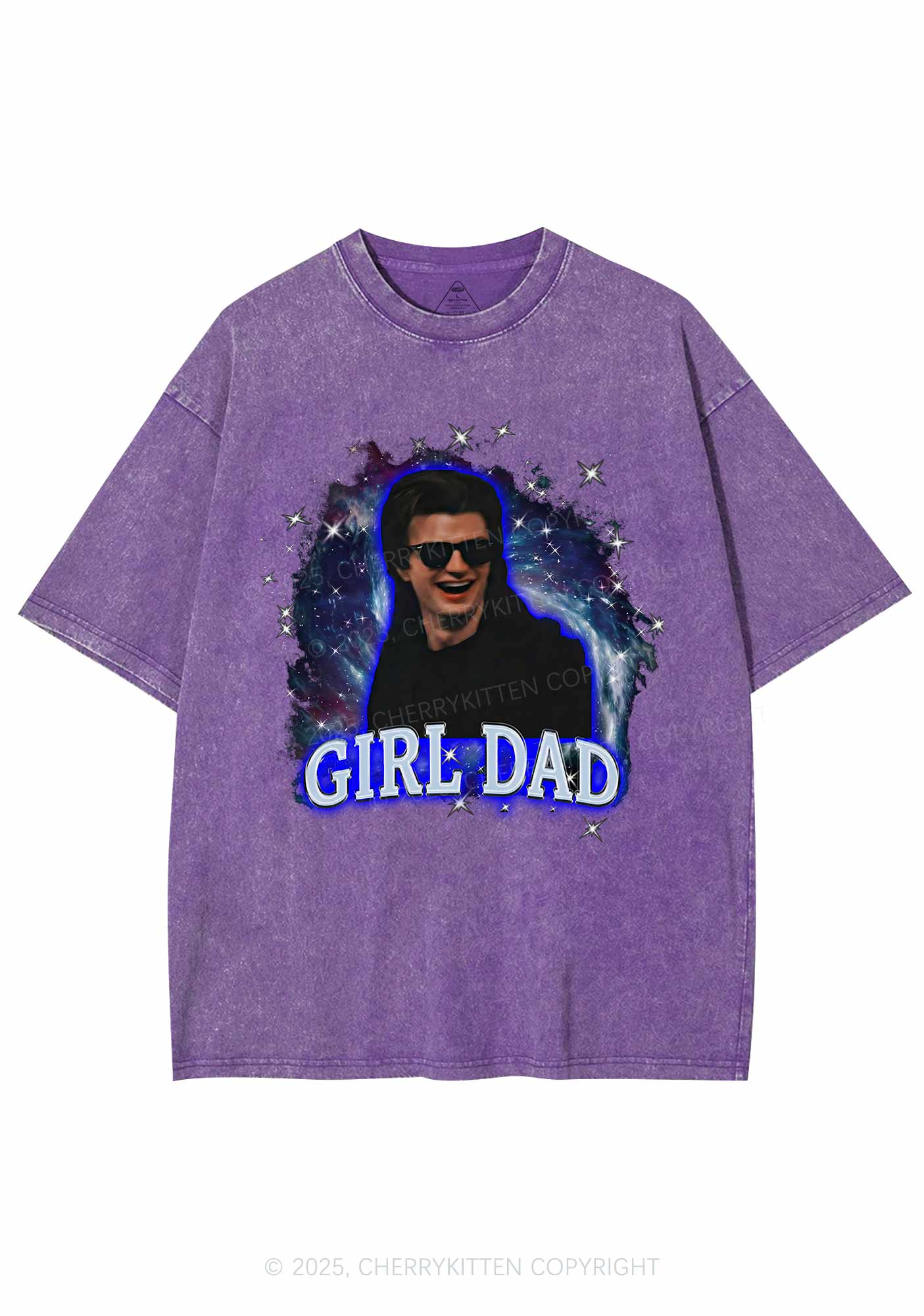Girl Dad Starry Sky Y2K Shirts Washed Tee Cherrykitten - Image 3