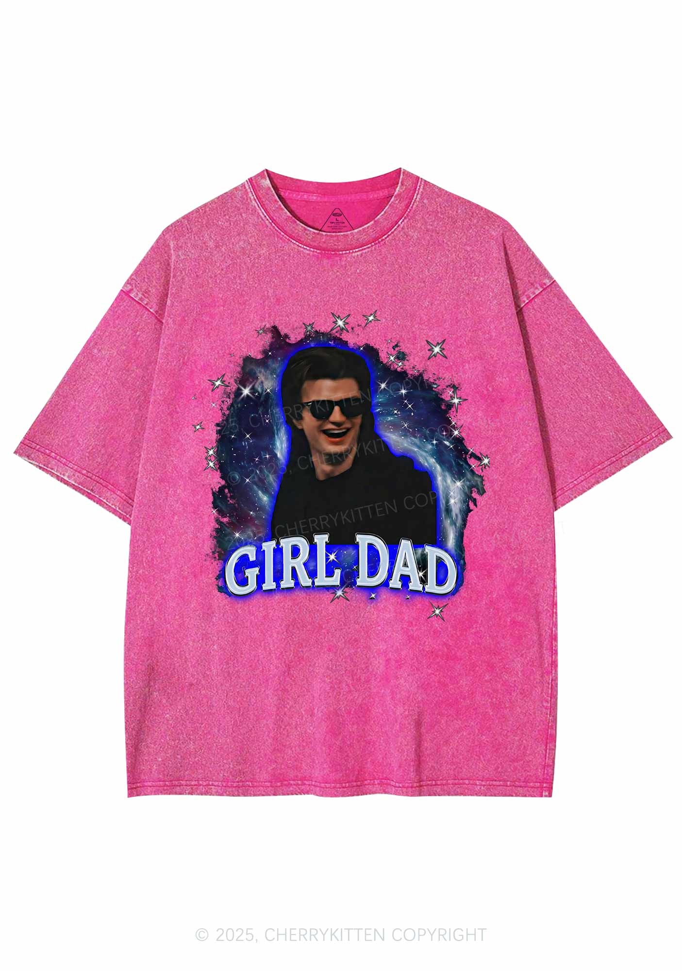 Girl Dad Starry Sky Y2K Shirts Washed Tee Cherrykitten - Image 4