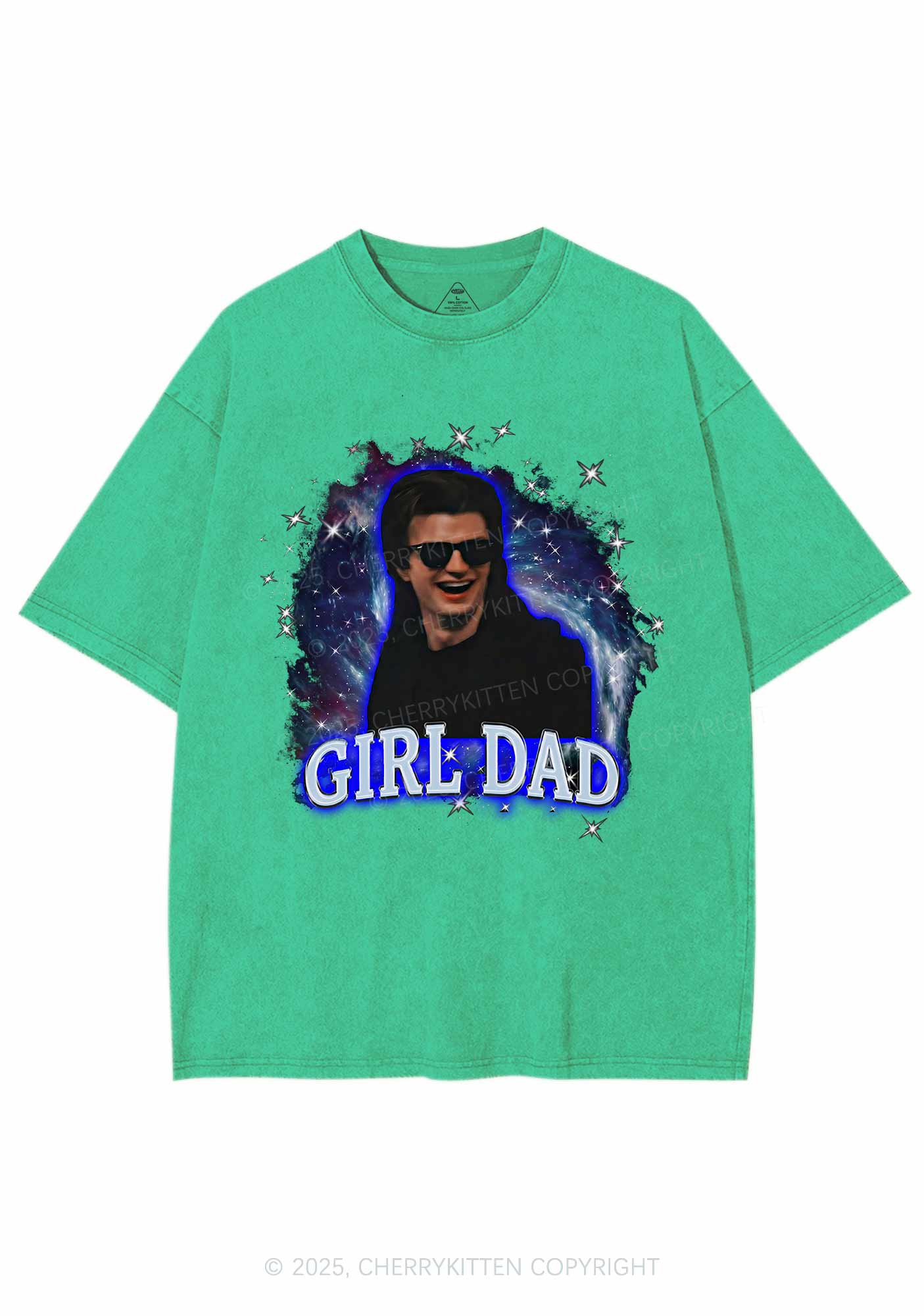 Girl Dad Starry Sky Y2K Shirts Washed Tee Cherrykitten - Image 5