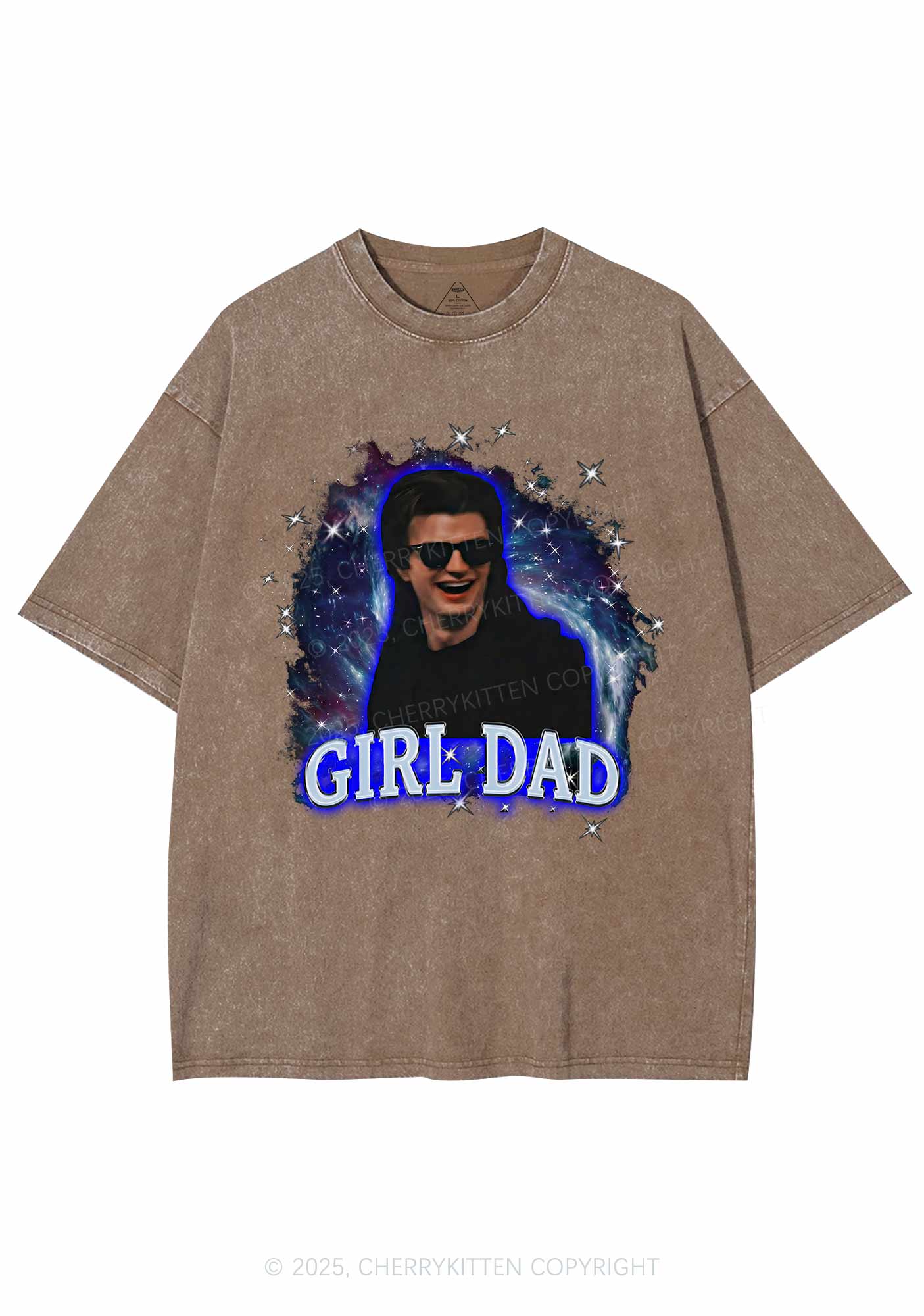 Girl Dad Starry Sky Y2K Shirts Washed Tee Cherrykitten - Image 6