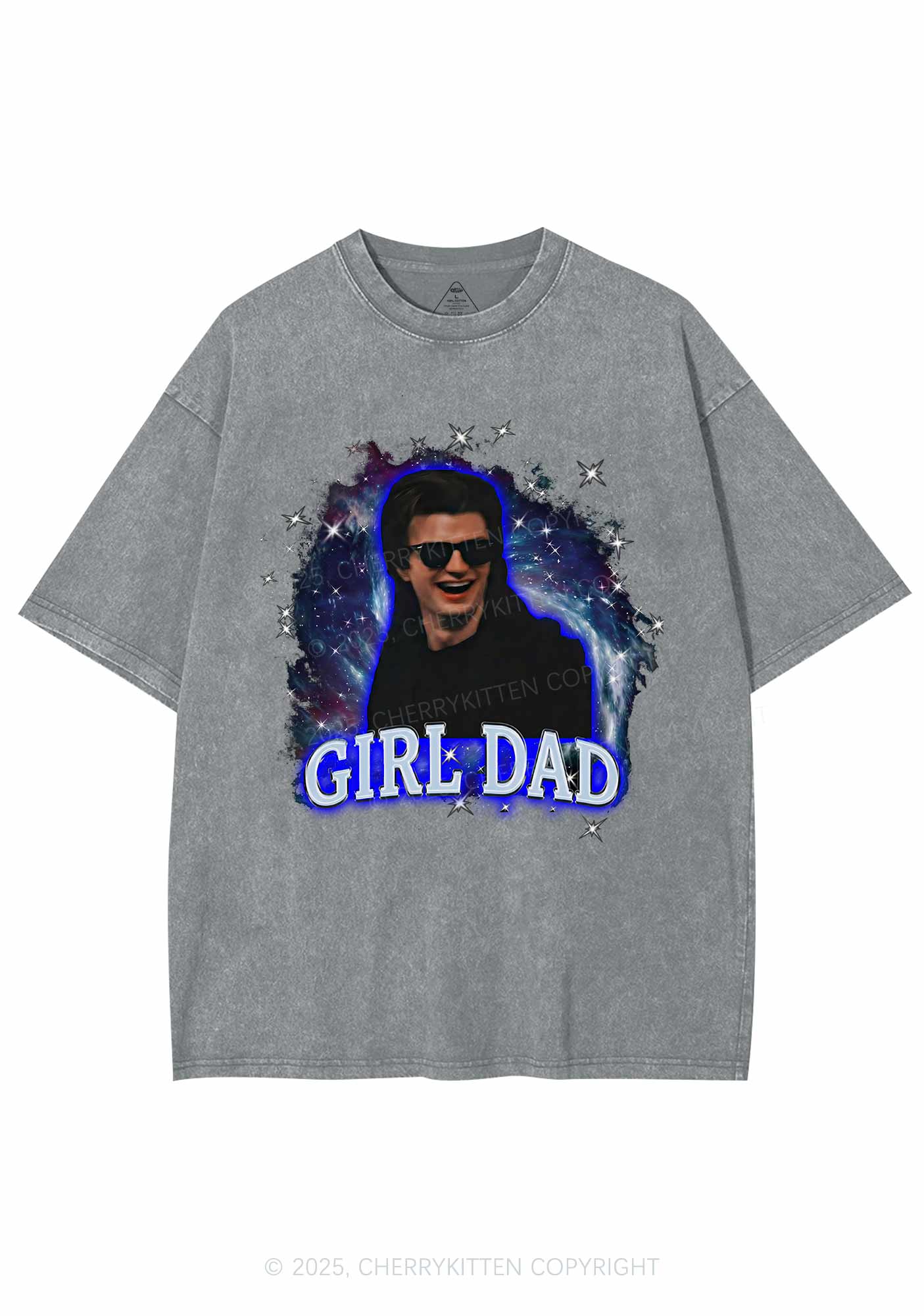 Girl Dad Starry Sky Y2K Shirts Washed Tee Cherrykitten - Image 7