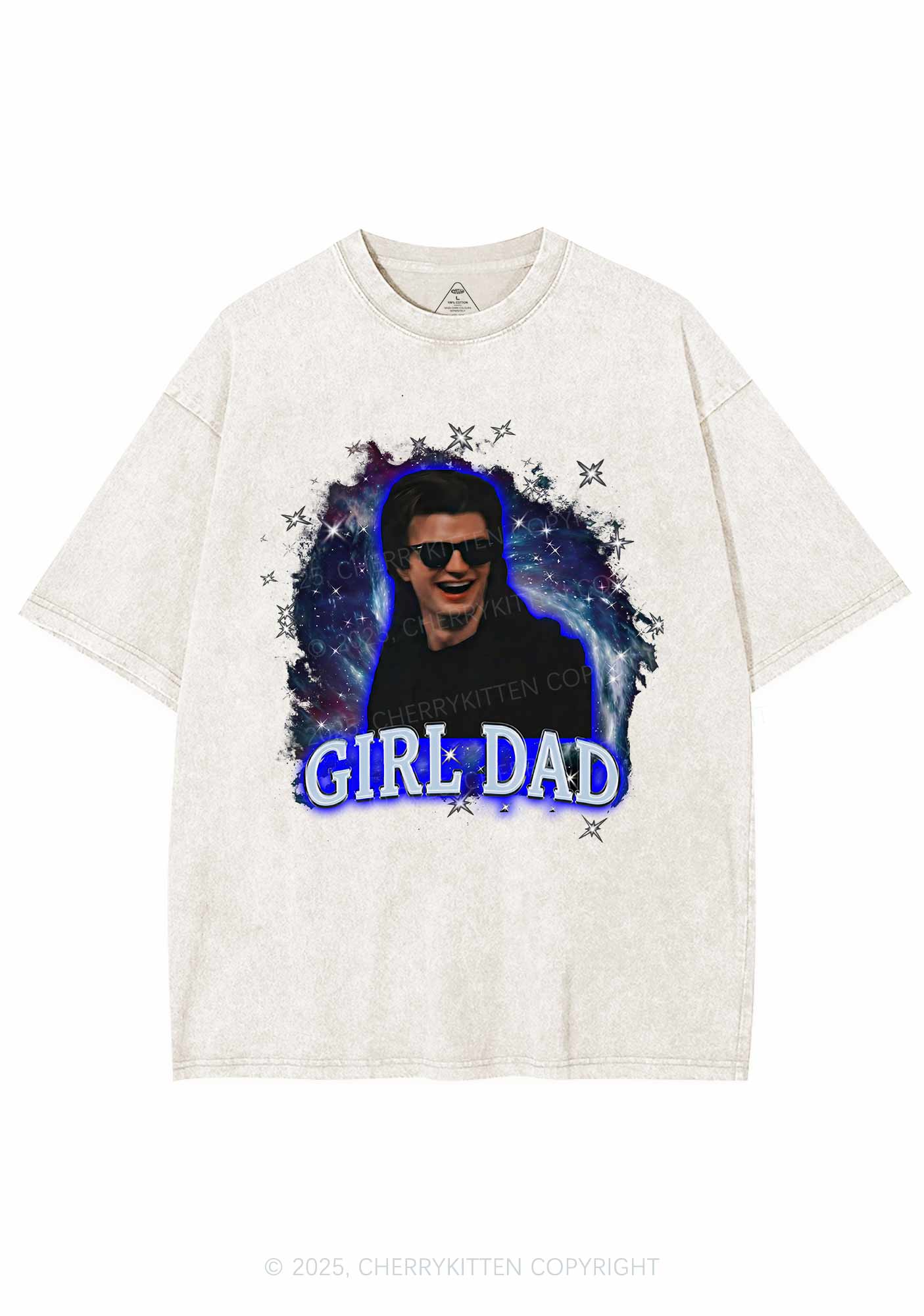 Girl Dad Starry Sky Y2K Shirts Washed Tee Cherrykitten - Image 8