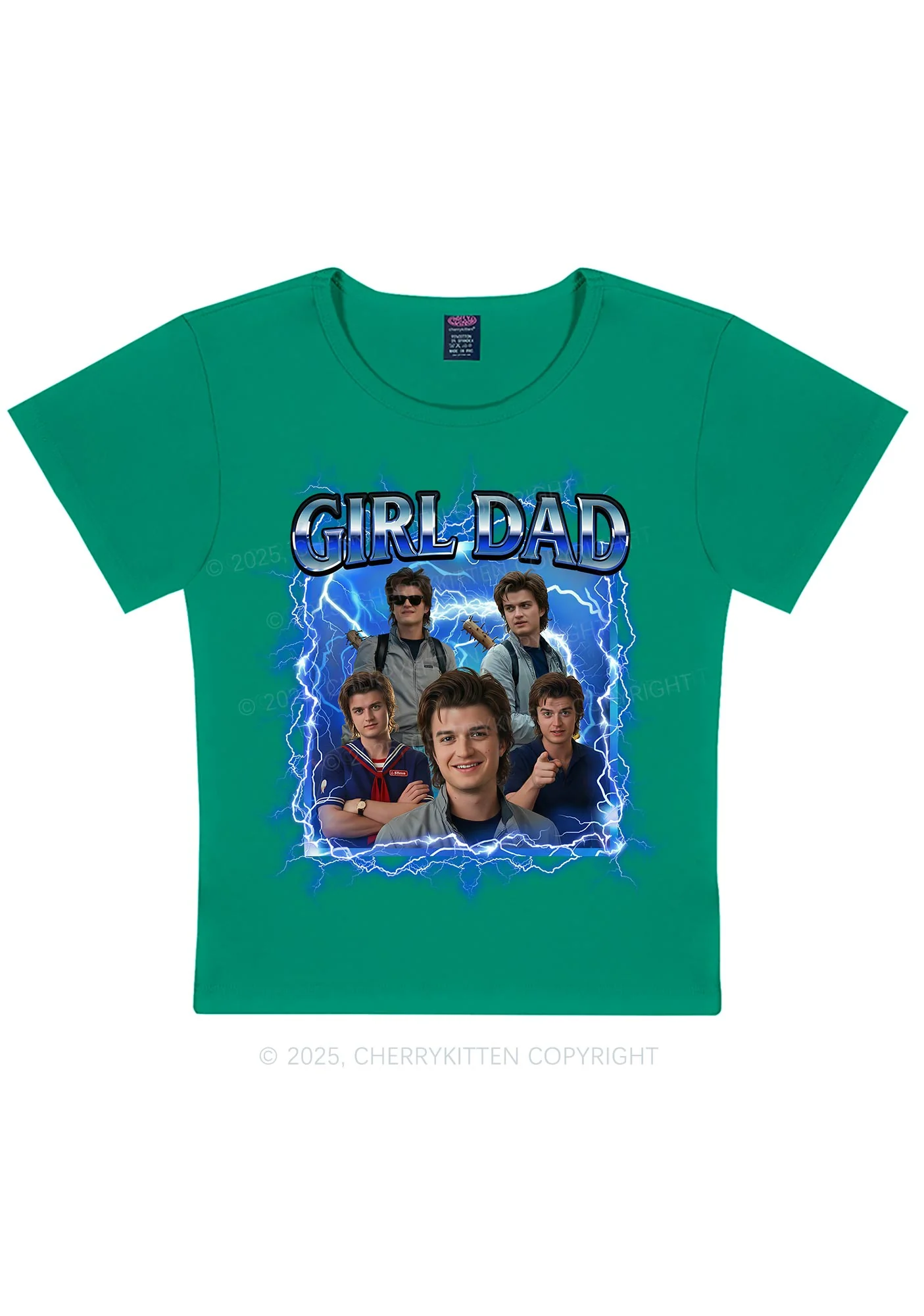 Girl Dad Y2K Baby Tee Cherrykitten - Image 10