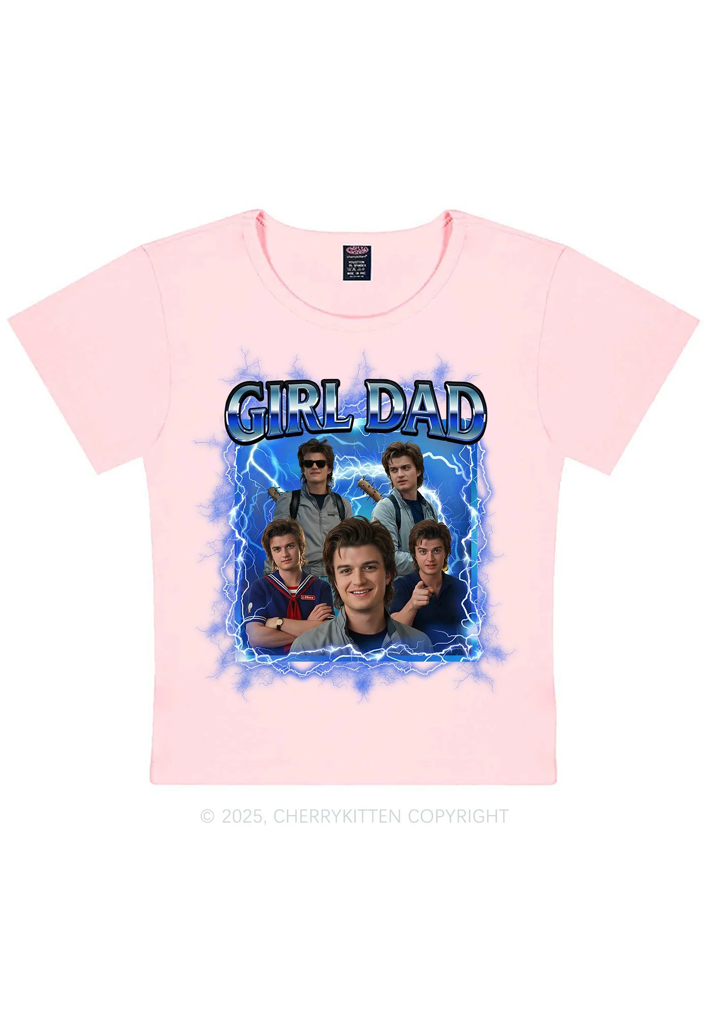 Girl Dad Y2K Baby Tee Cherrykitten - Image 11