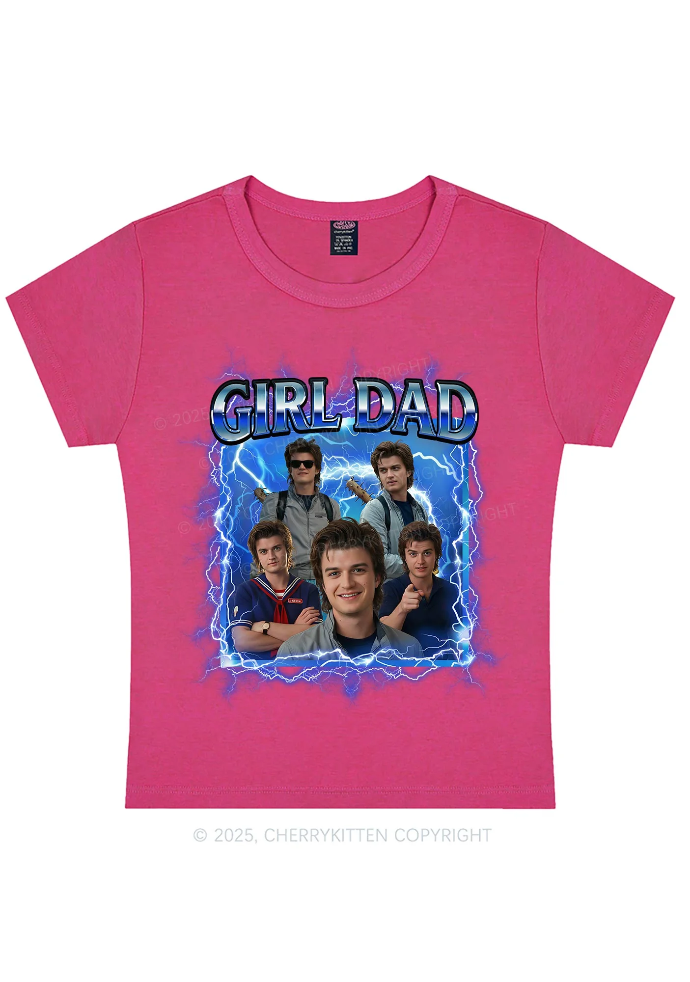 Girl Dad Y2K Baby Tee Cherrykitten - Image 5