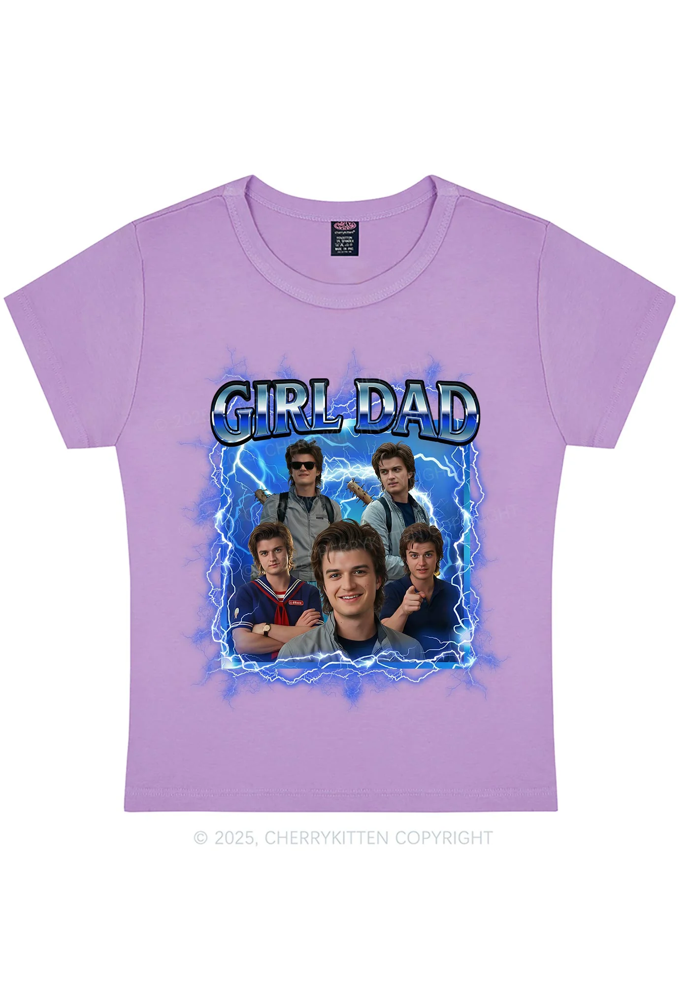 Girl Dad Y2K Baby Tee Cherrykitten - Image 6