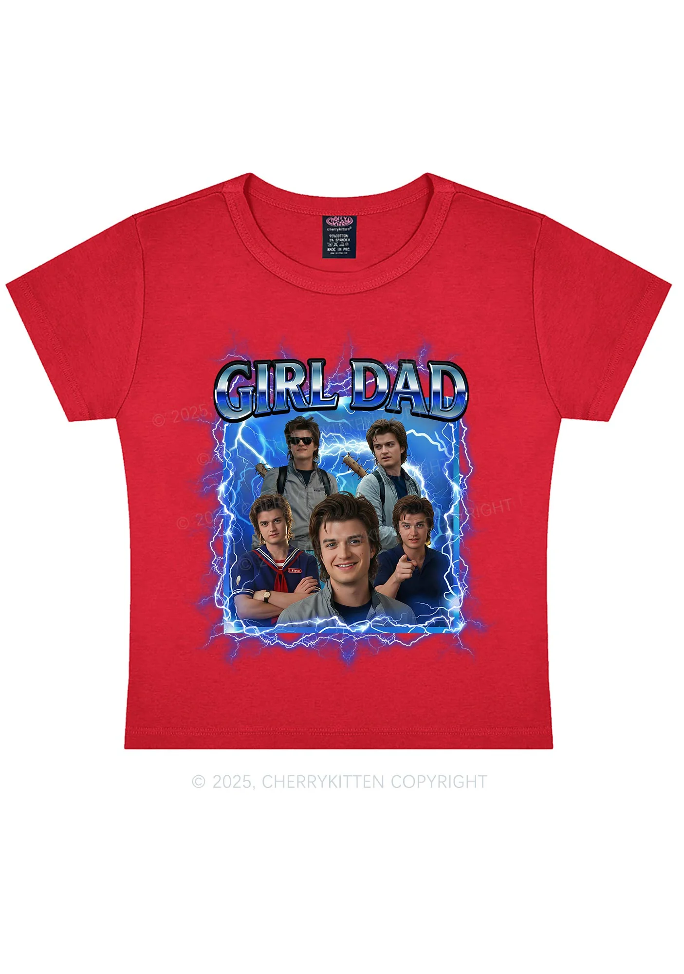 Girl Dad Y2K Baby Tee Cherrykitten - Image 7