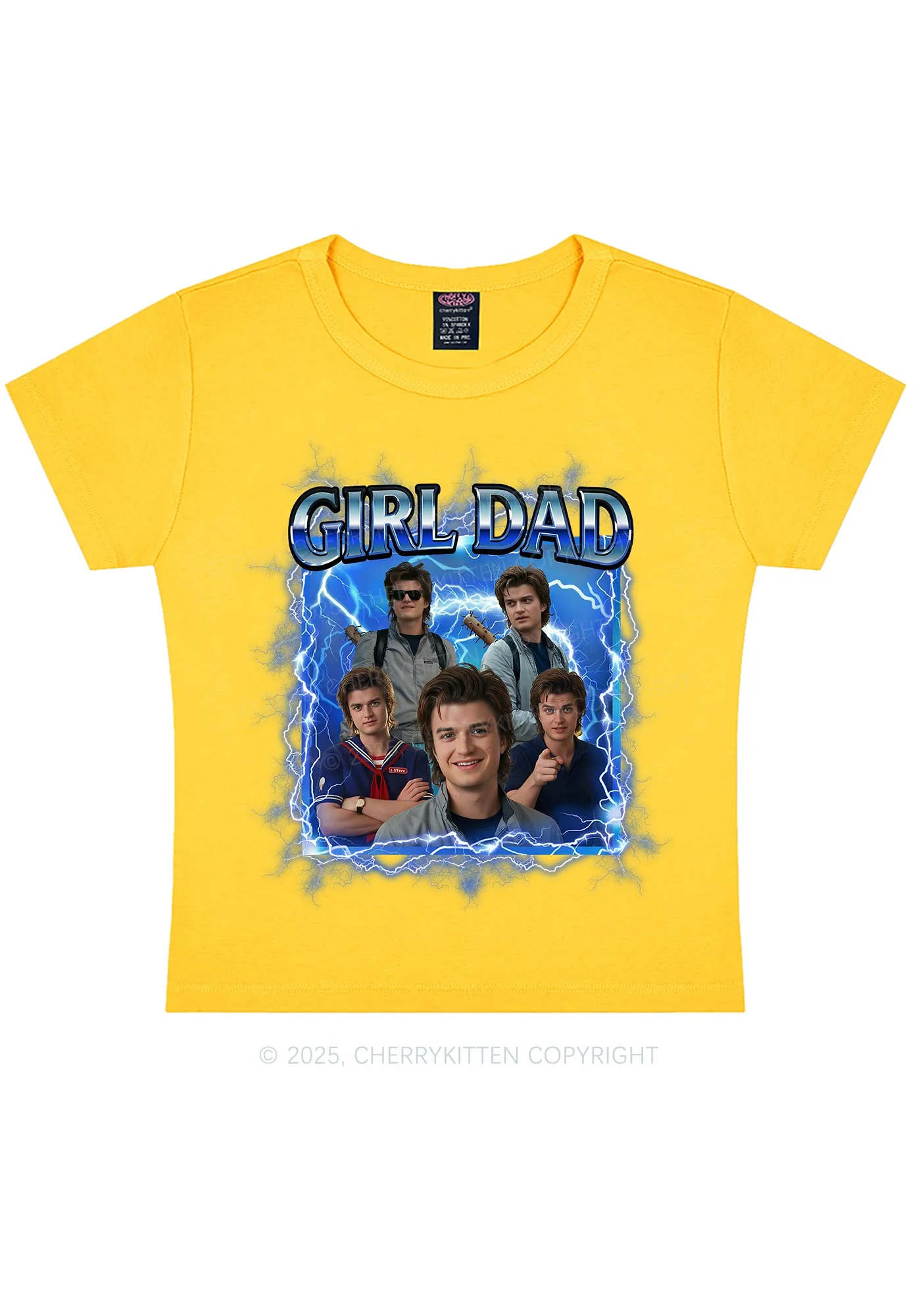 Girl Dad Y2K Baby Tee Cherrykitten - Image 8