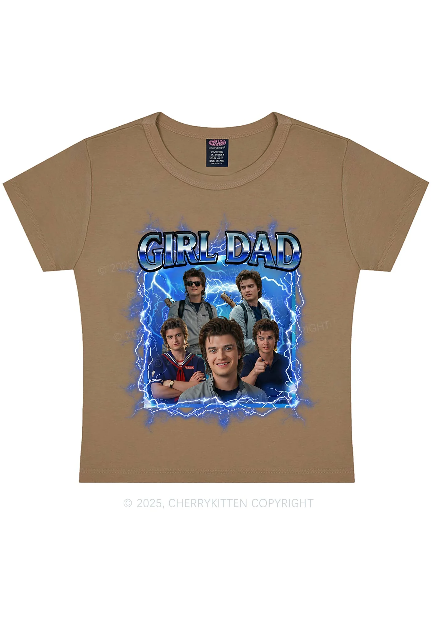 Girl Dad Y2K Baby Tee Cherrykitten - Image 9