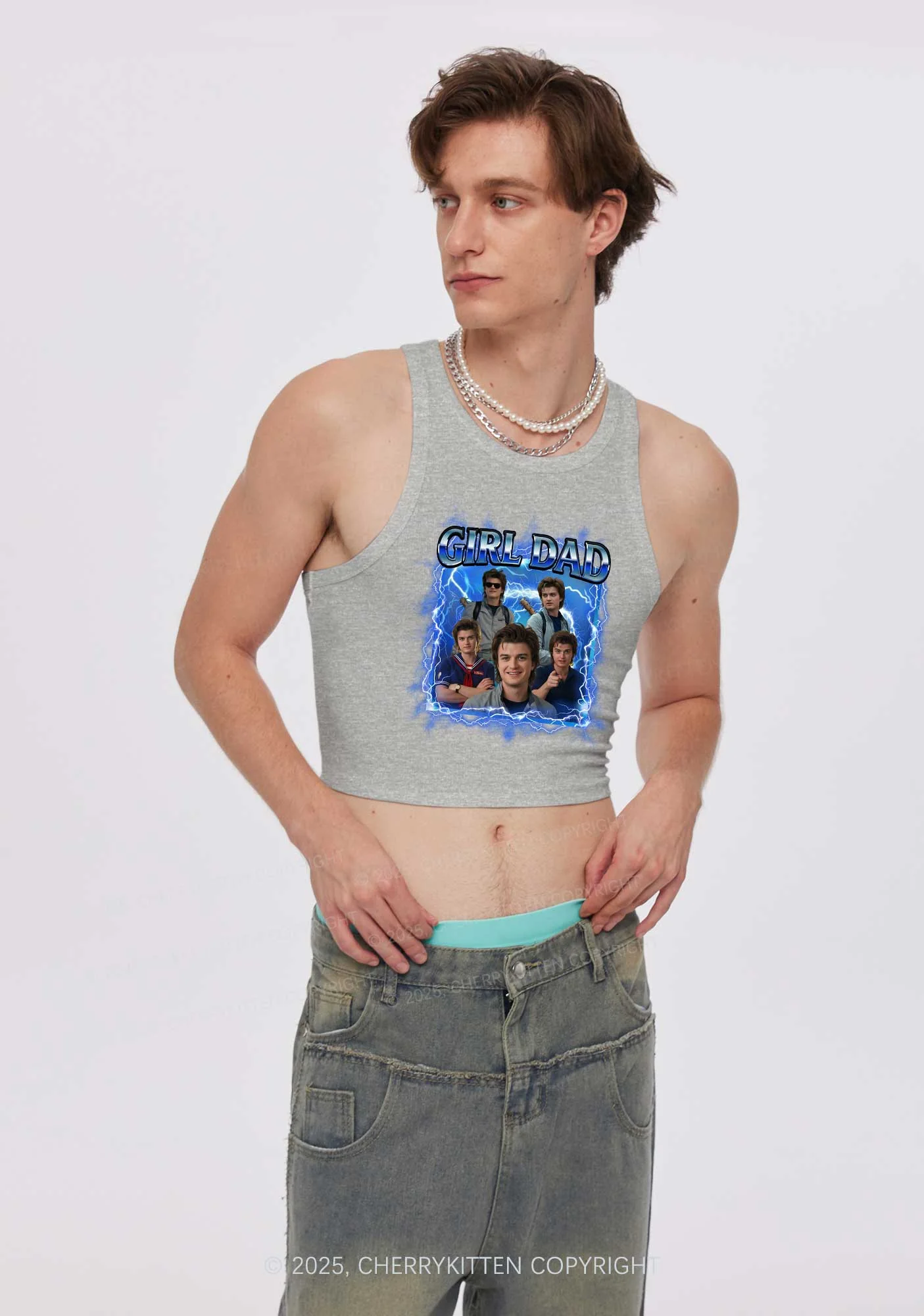 Girl Dad Y2K Crop Tank Top Cherrykitten - Image 2