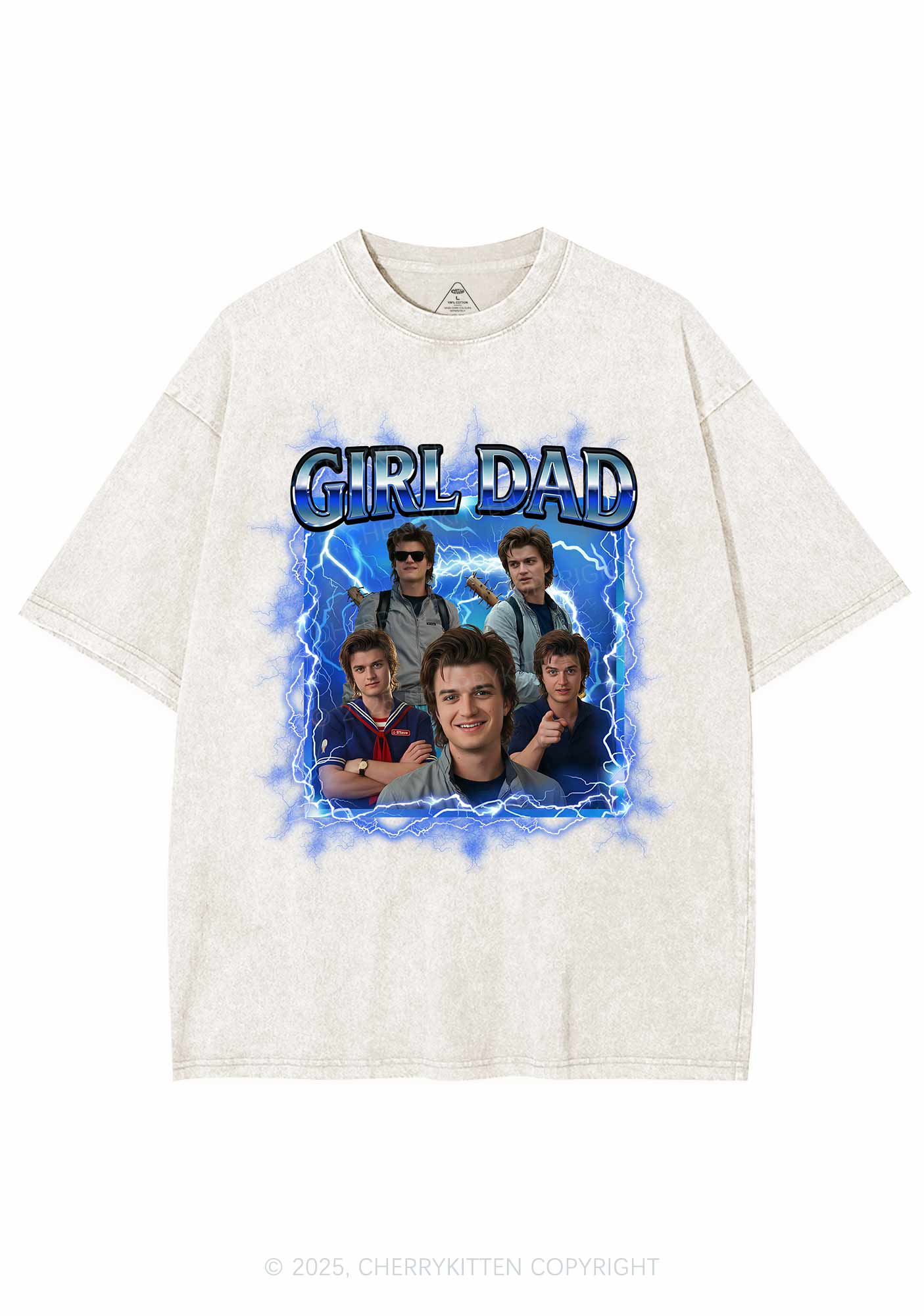 Girl Dad Y2K Shirts Washed Tee Cherrykitten - Image 3