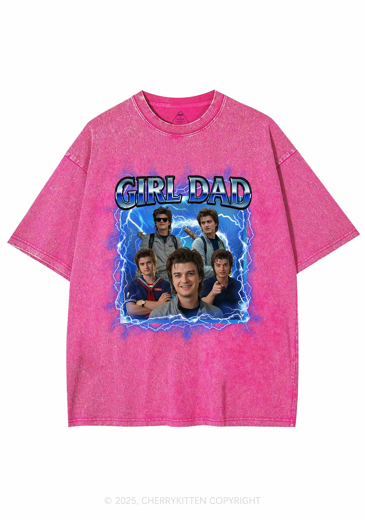 Girl Dad Y2K Shirts Washed Tee Cherrykitten - Image 4