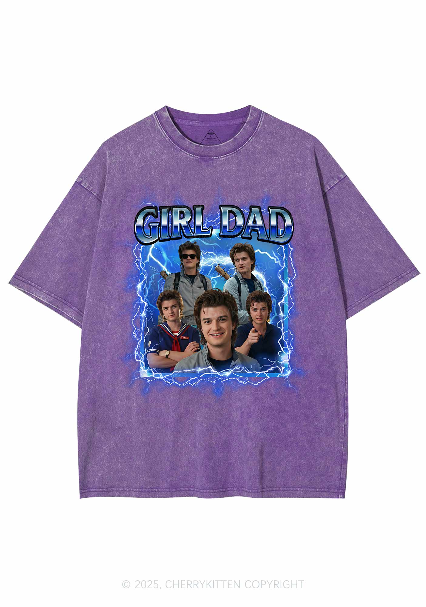 Girl Dad Y2K Shirts Washed Tee Cherrykitten - Image 5
