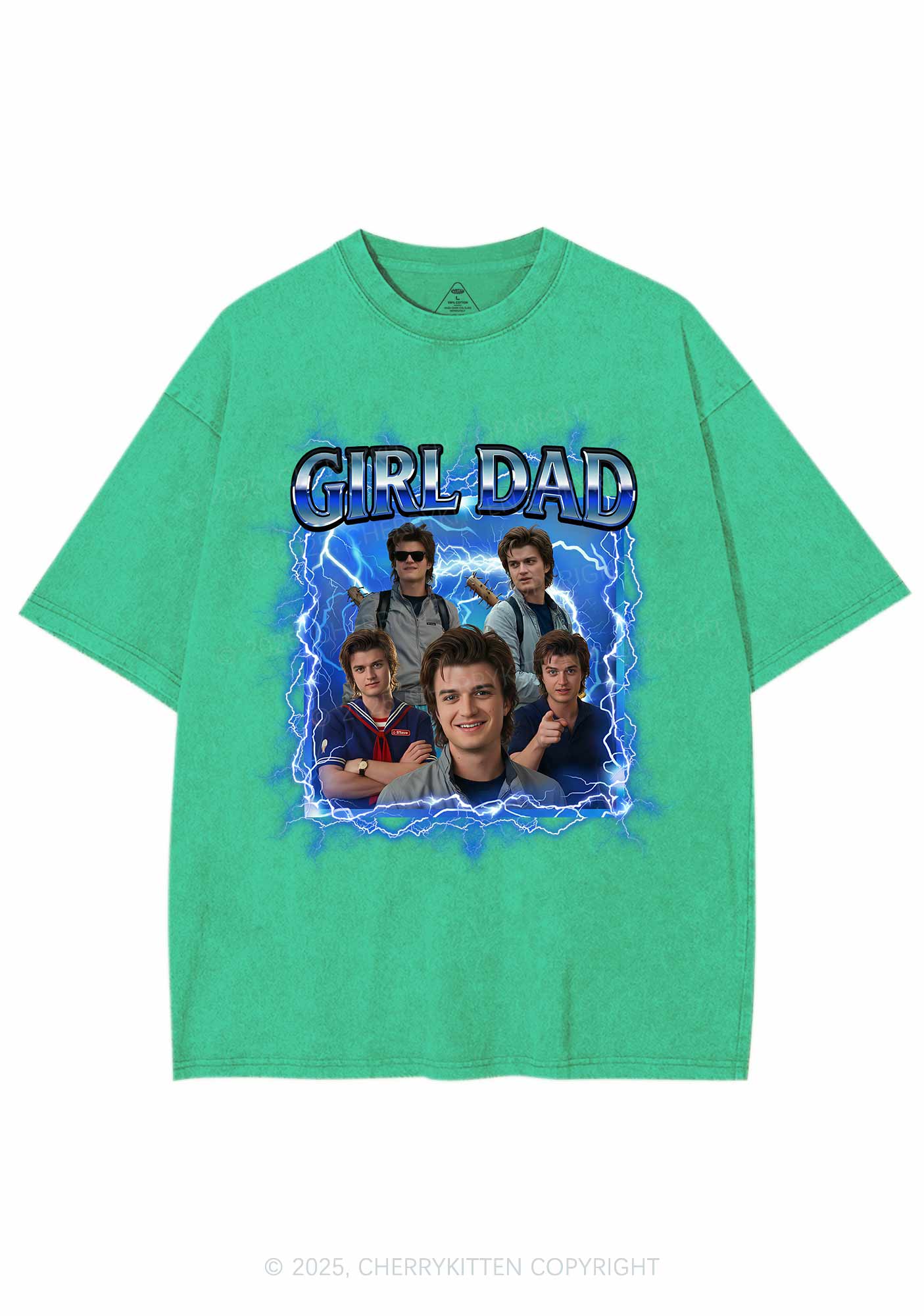 Girl Dad Y2K Shirts Washed Tee Cherrykitten - Image 8