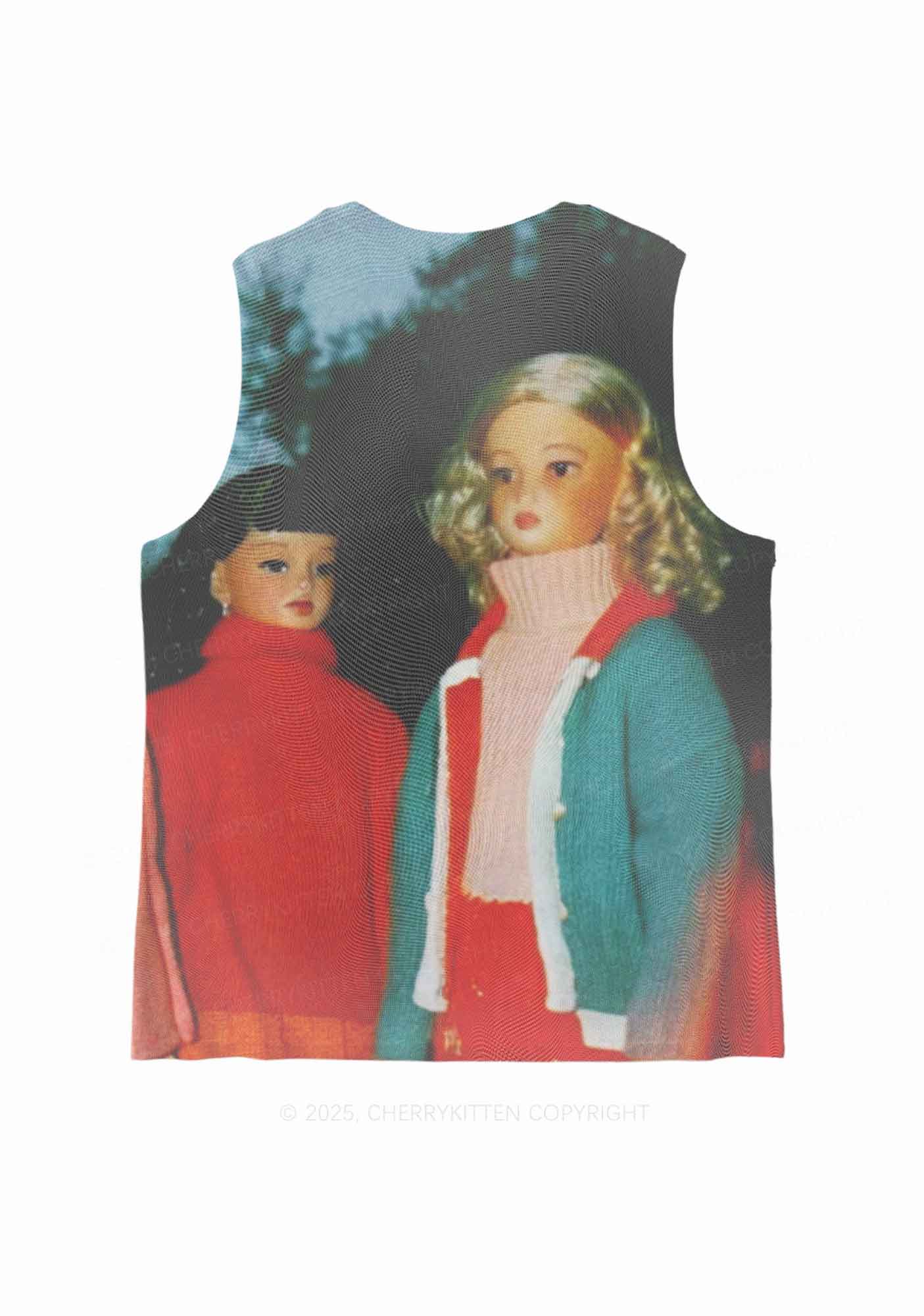 Girl Doll Y2K Mesh Muscle Tank Cherrykitten - Image 2