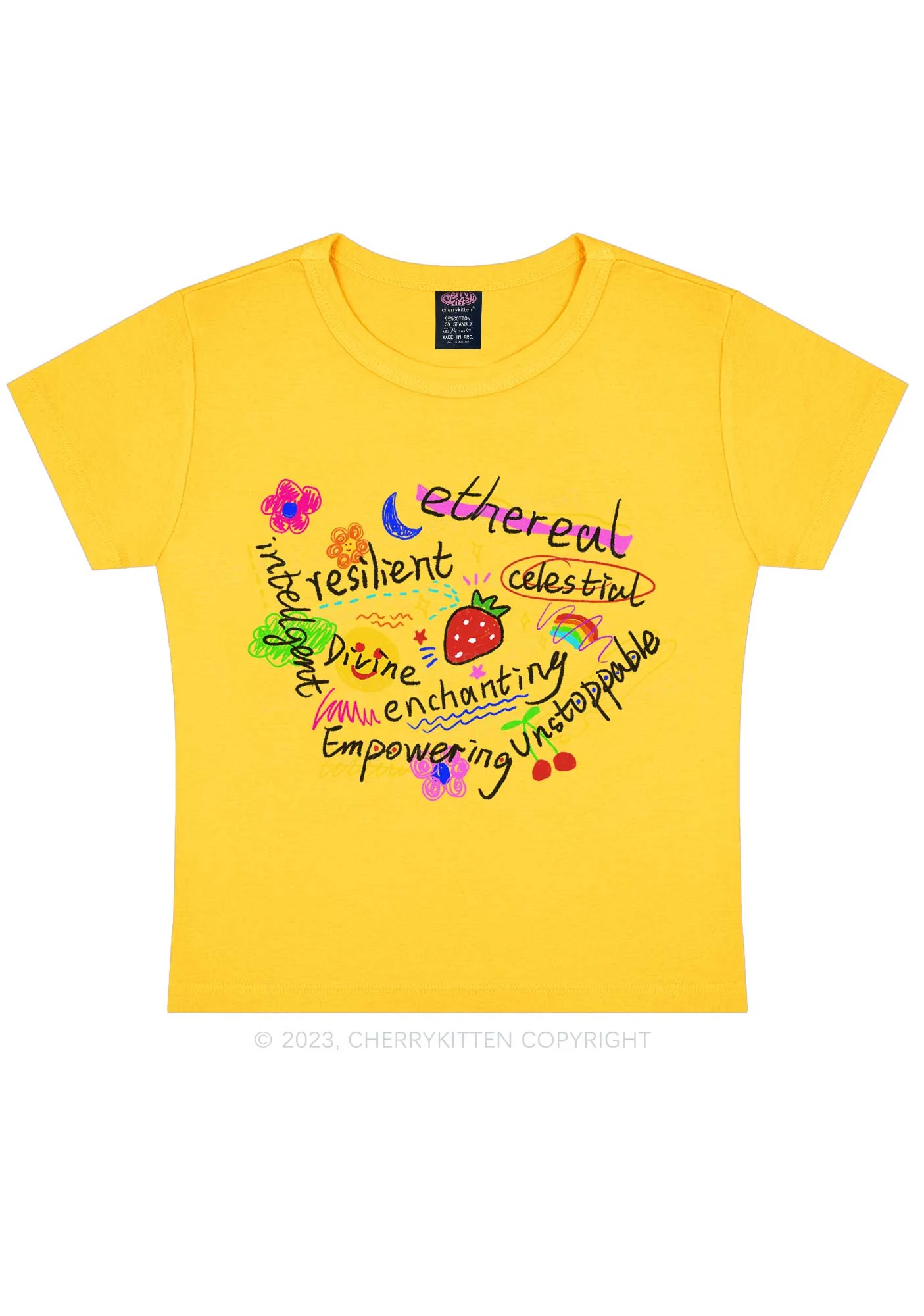 Girl Empowering Y2K Baby Tee Cherrykitten - Image 6