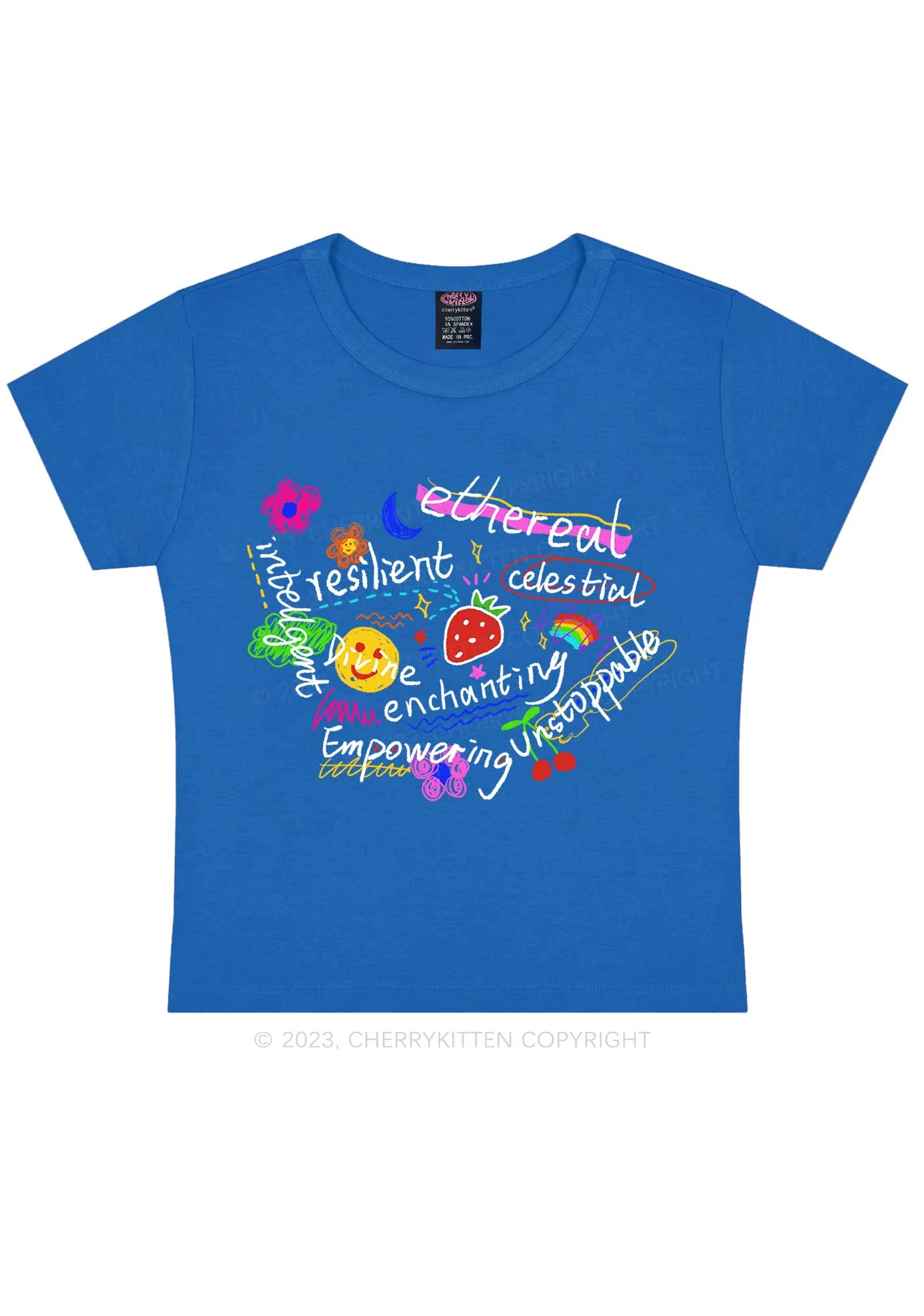 Girl Empowering Y2K Baby Tee Cherrykitten - Image 7