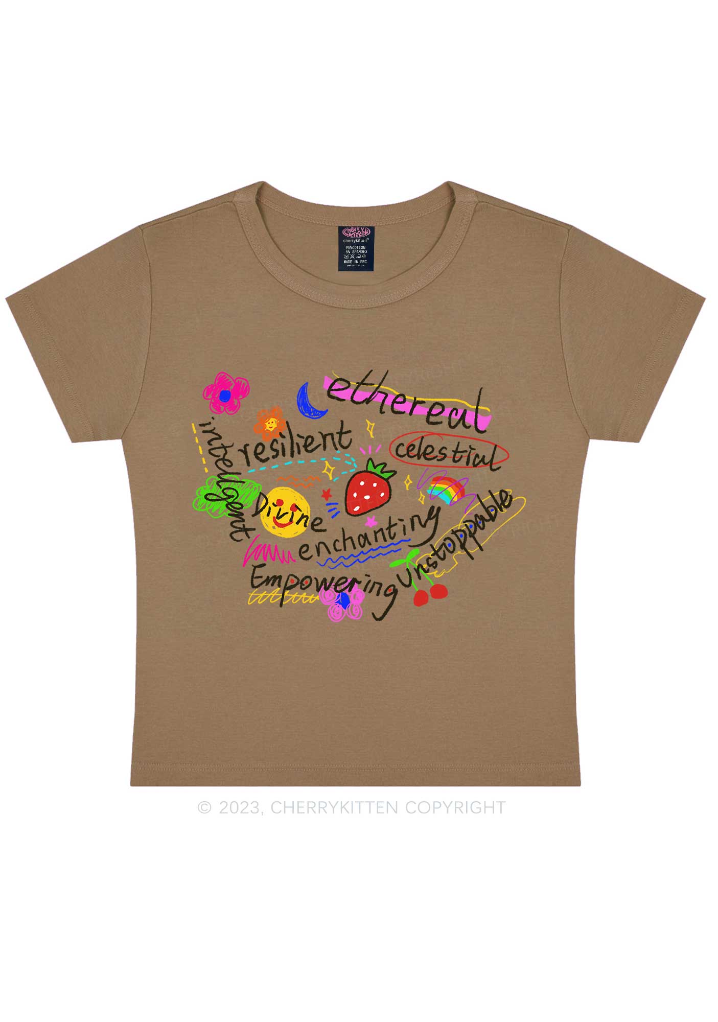 Girl Empowering Y2K Baby Tee Cherrykitten - Image 8