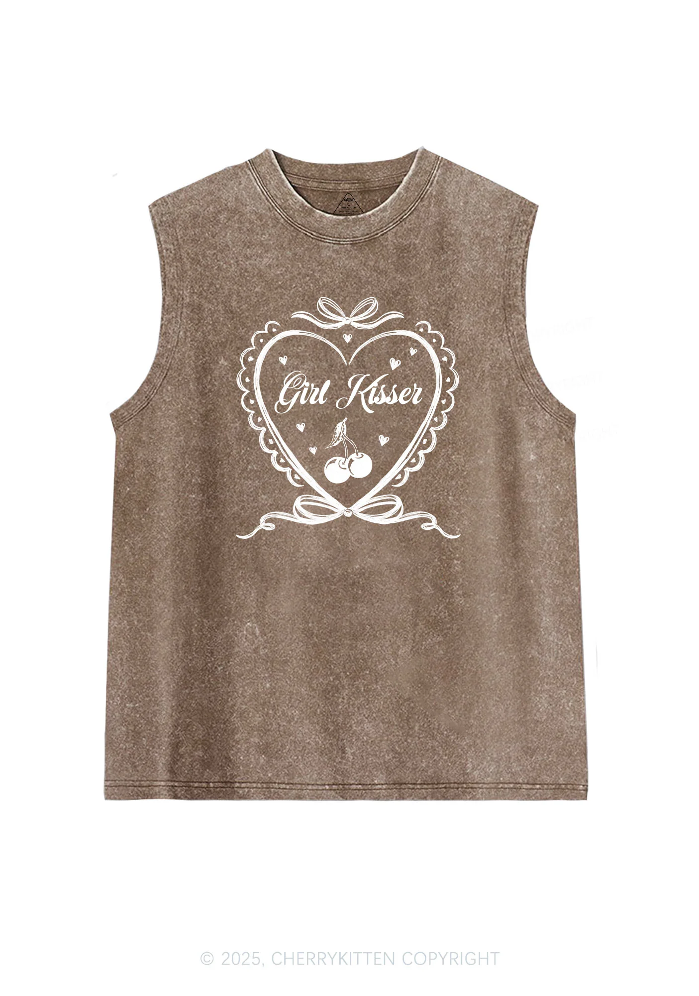 Girl Kisser Pride Y2K Washed Muscle Tank Cherrykitten - Image 5