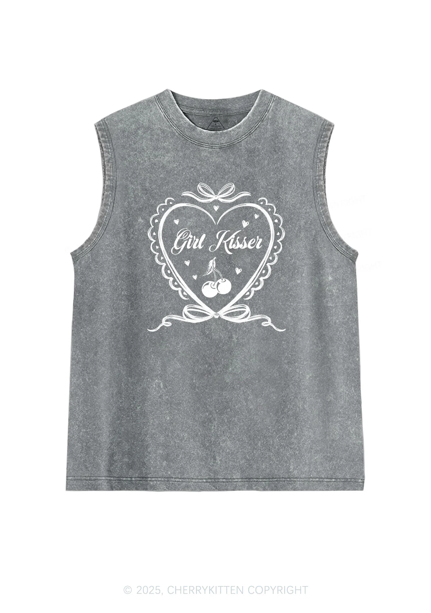Girl Kisser Pride Y2K Washed Muscle Tank Cherrykitten - Image 6
