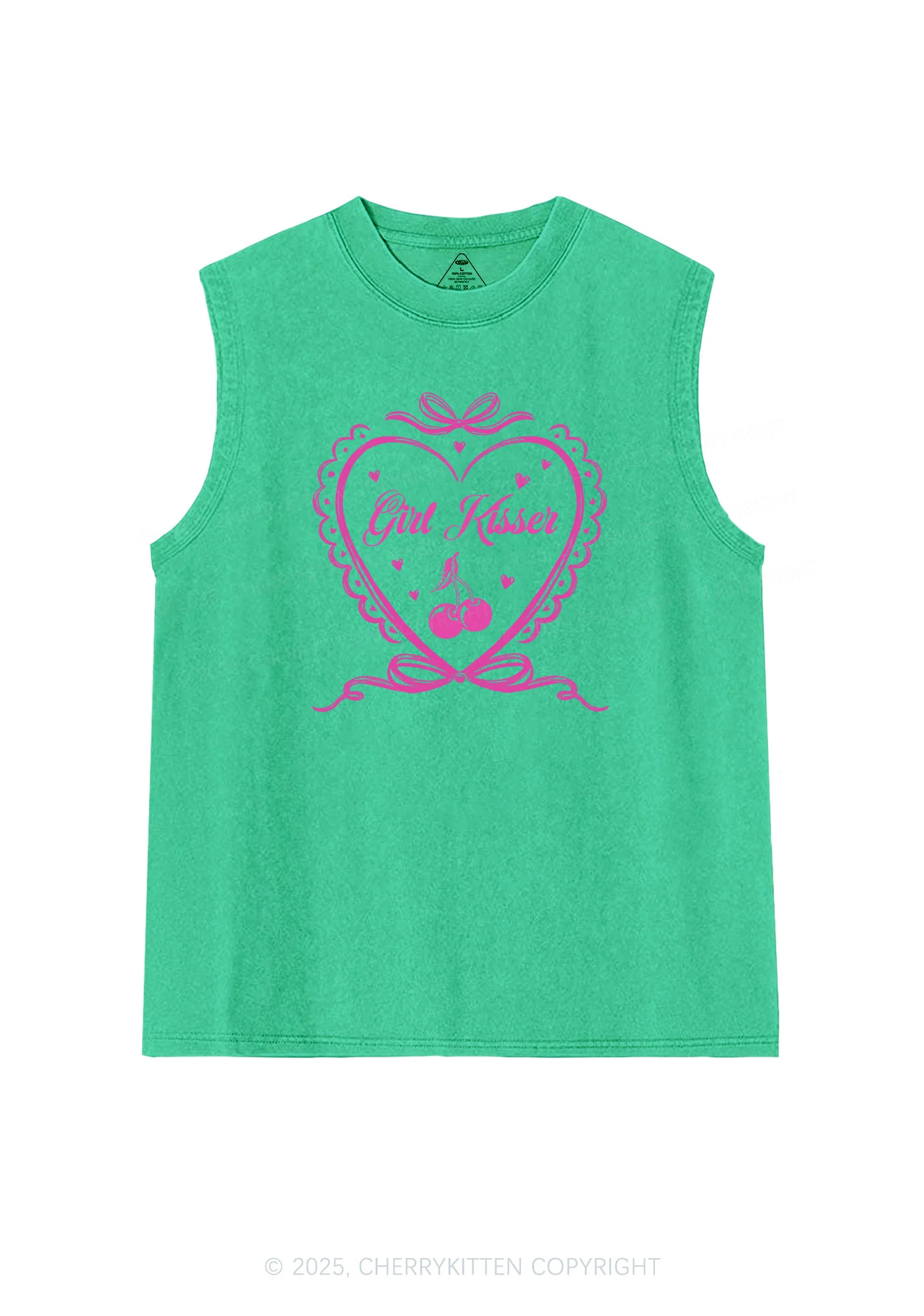 Girl Kisser Pride Y2K Washed Muscle Tank Cherrykitten - Image 7