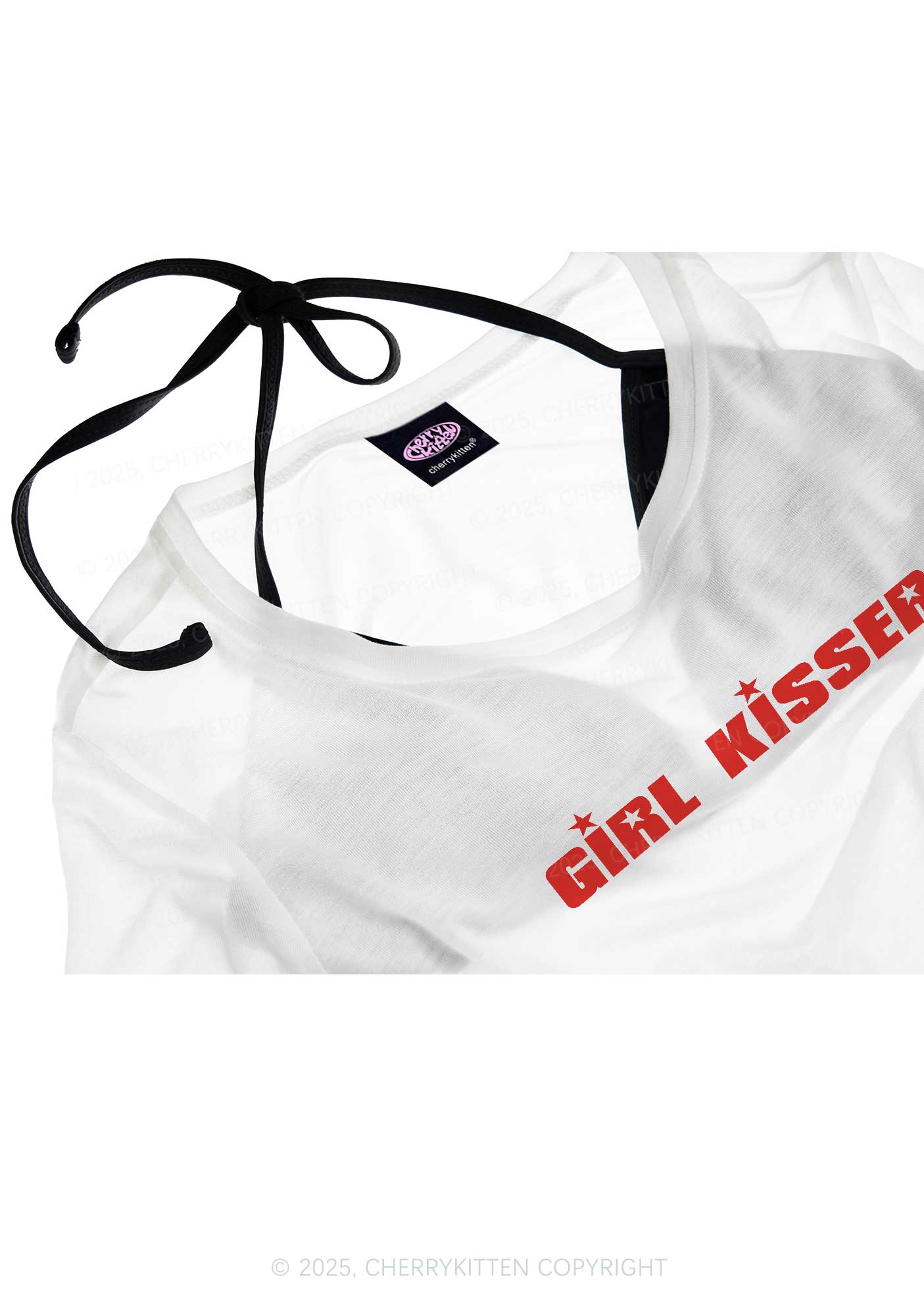 Girl Kisser Star Pride Y2K Sheer Crop Tee Cherrykitten - Image 4