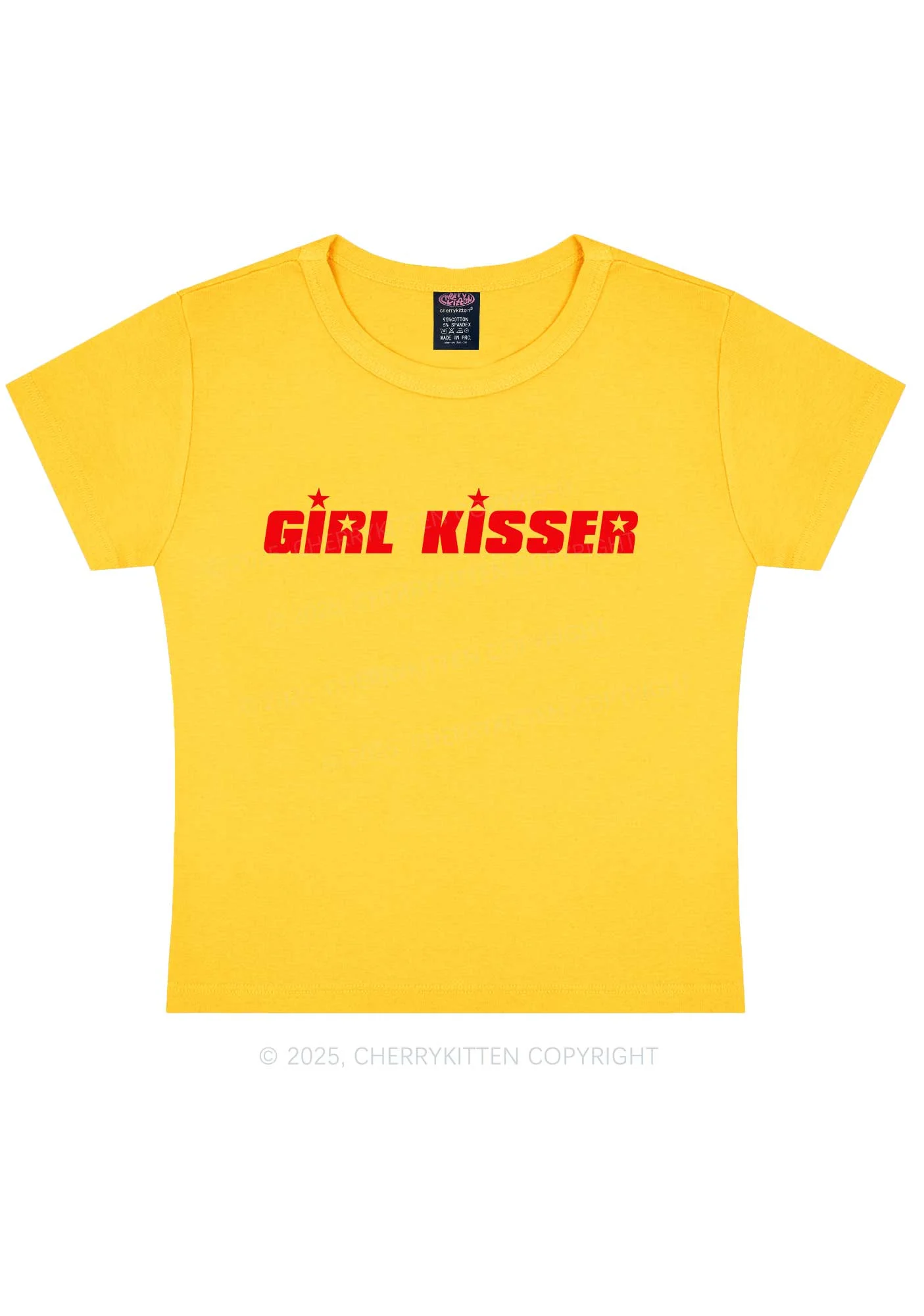 Girl Kisser Star Y2K Baby Tee Cherrykitten - Image 4