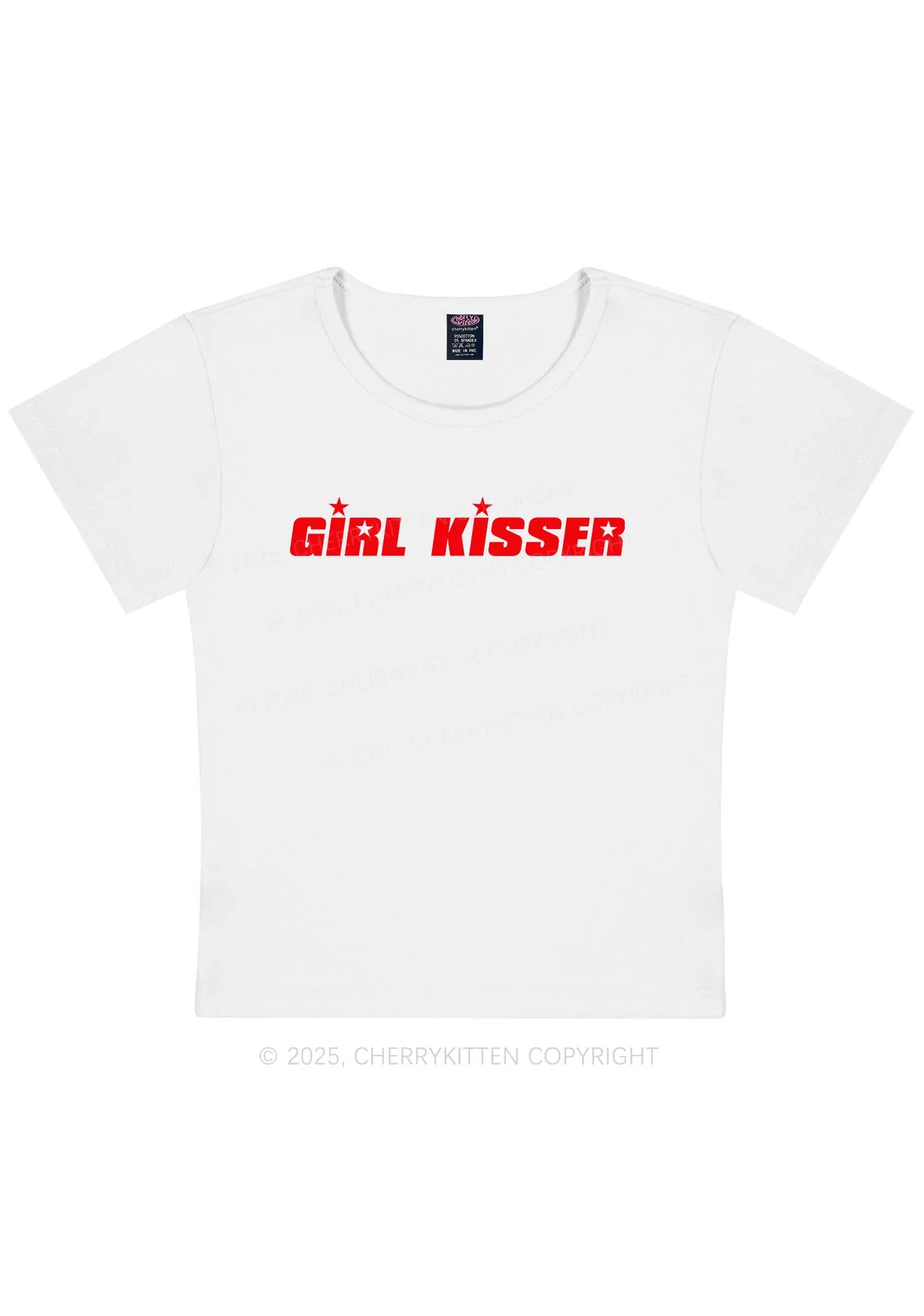 Girl Kisser Star Y2K Baby Tee Cherrykitten - Image 5