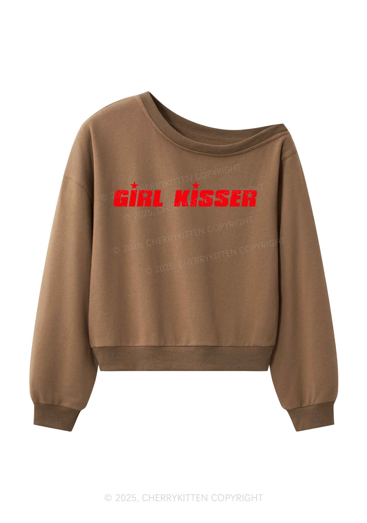 Girl Kisser Star Y2K Off Shoulder Sweatshirts Cherrykitten - Image 4