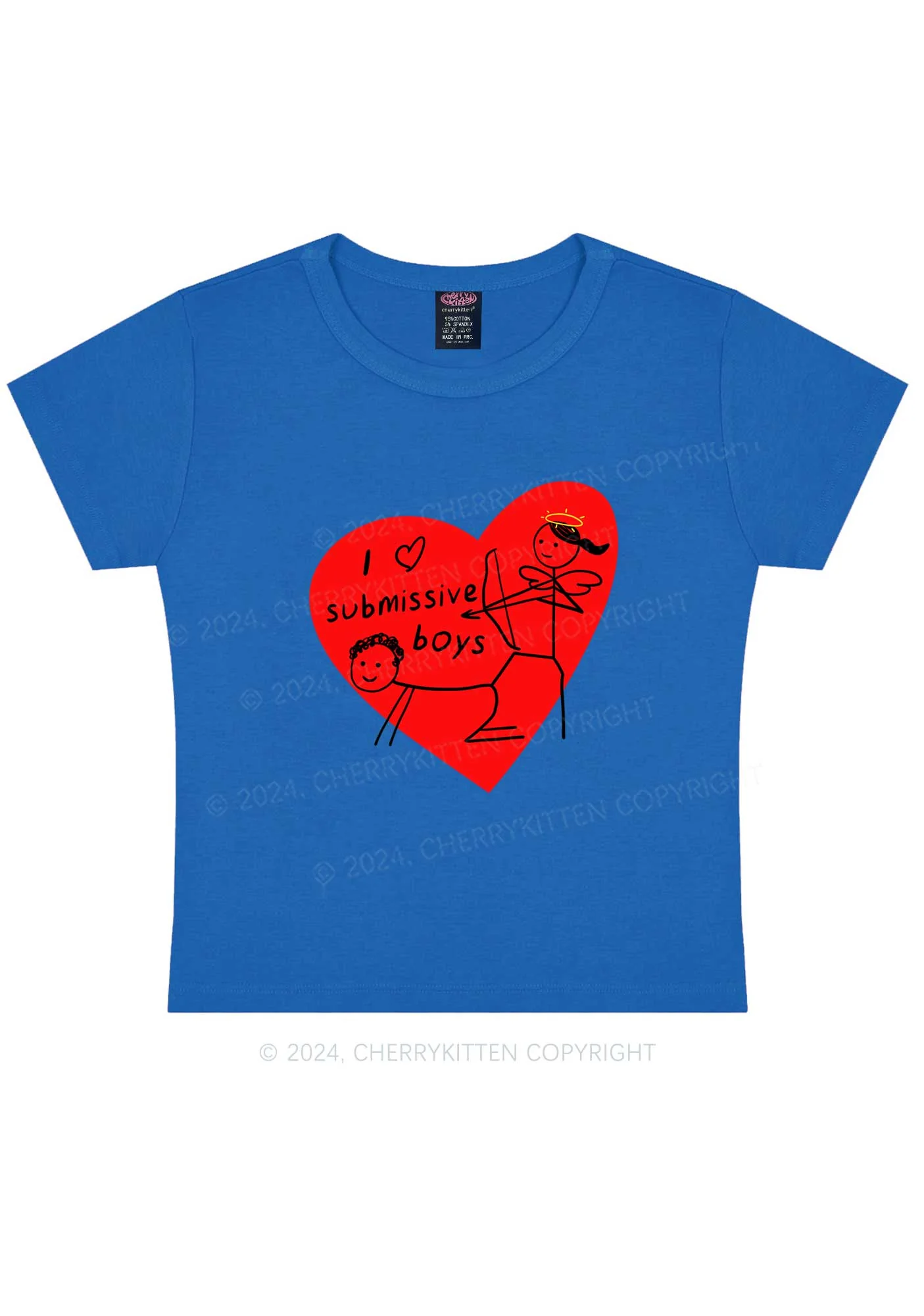 Girl Love S Boys Y2K Valentine's Day Baby Tee Cherrykitten - Image 10