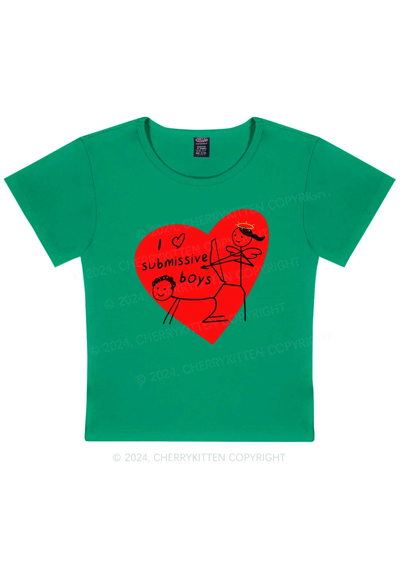 Girl Love S Boys Y2K Valentine's Day Baby Tee Cherrykitten - Image 12