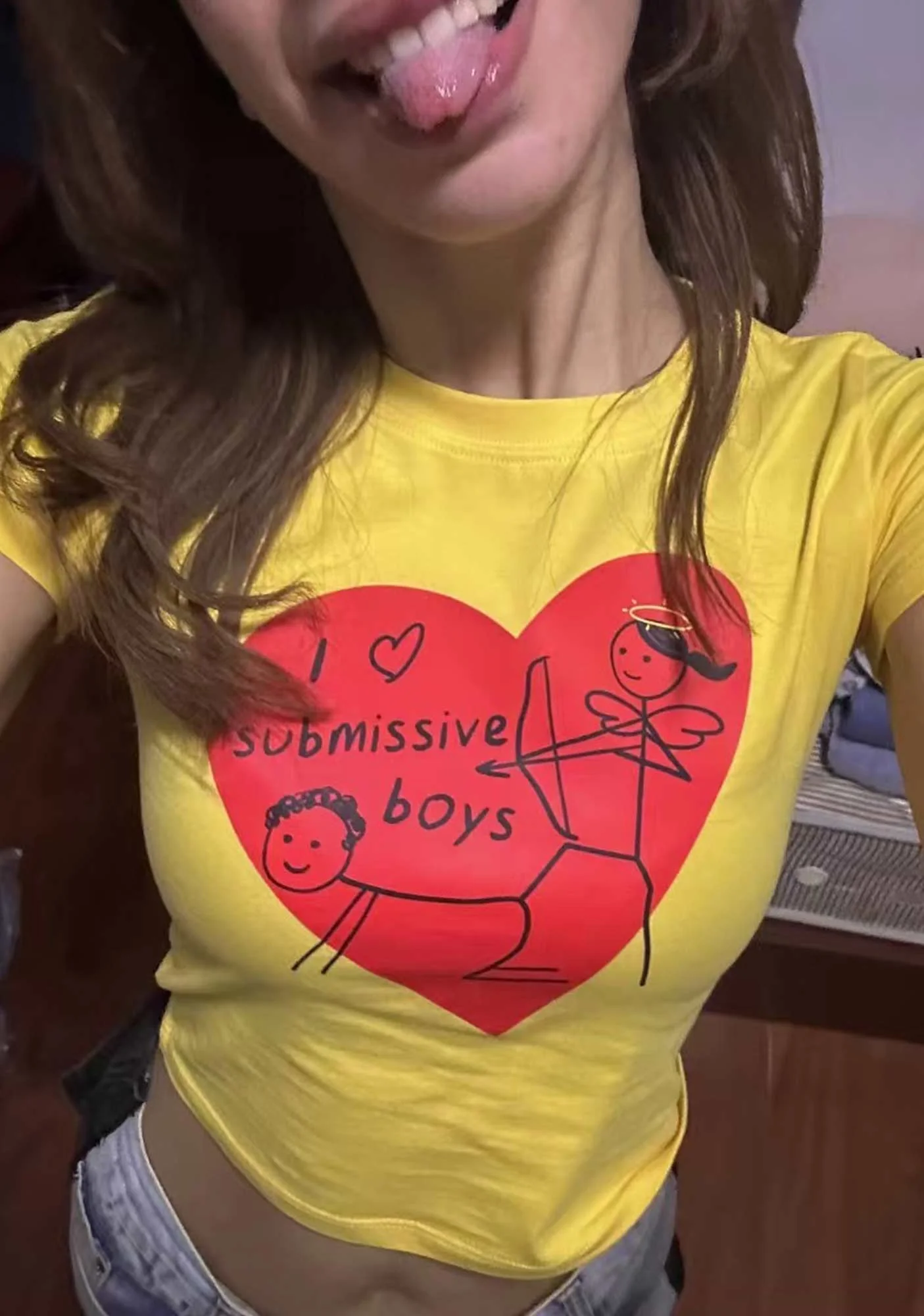 Girl Love S Boys Y2K Valentine's Day Baby Tee Cherrykitten - Image 3