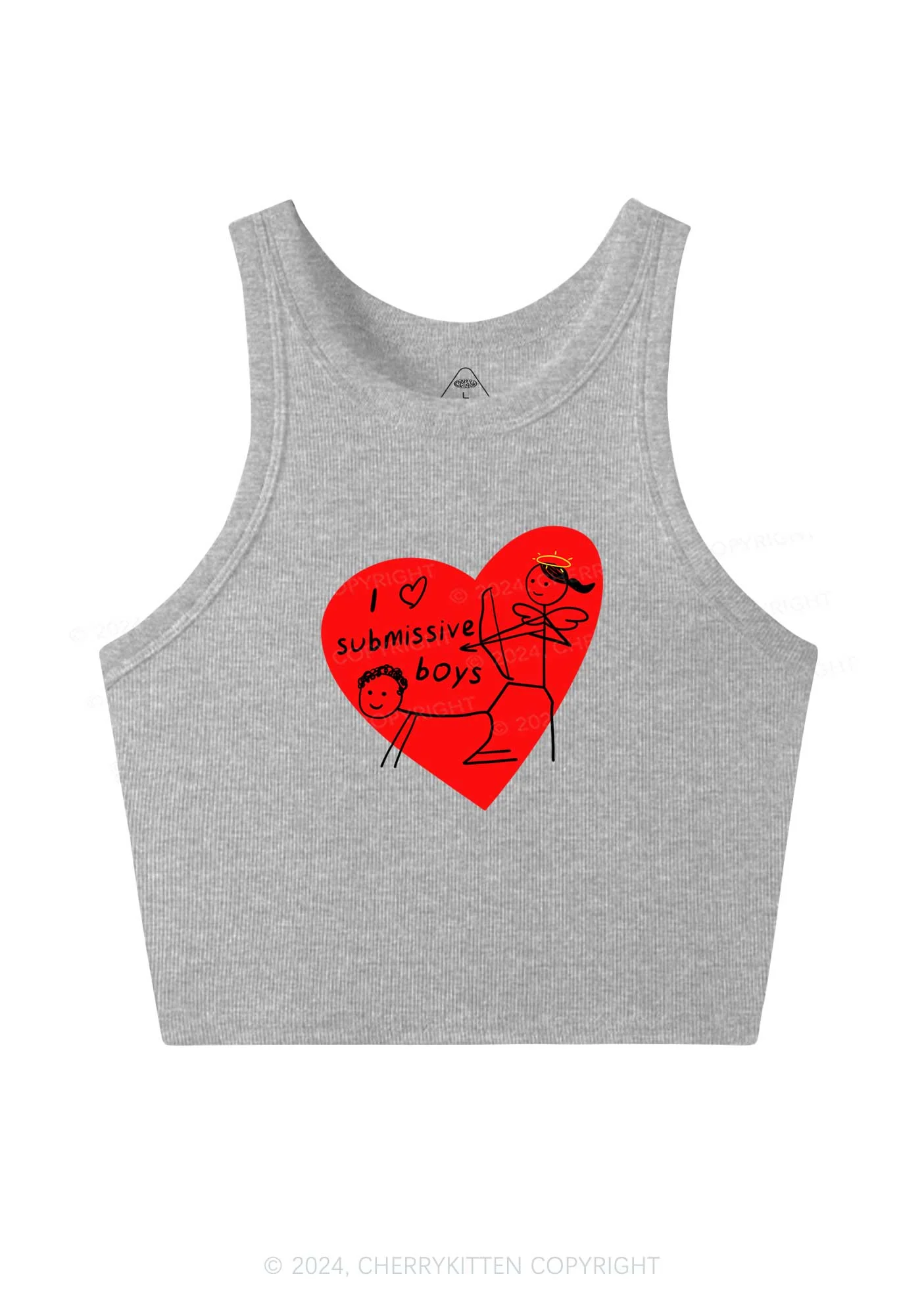 Girl Love S Boys Y2K Valentine's Day Crop Tank Top Cherrykitten - Image 4