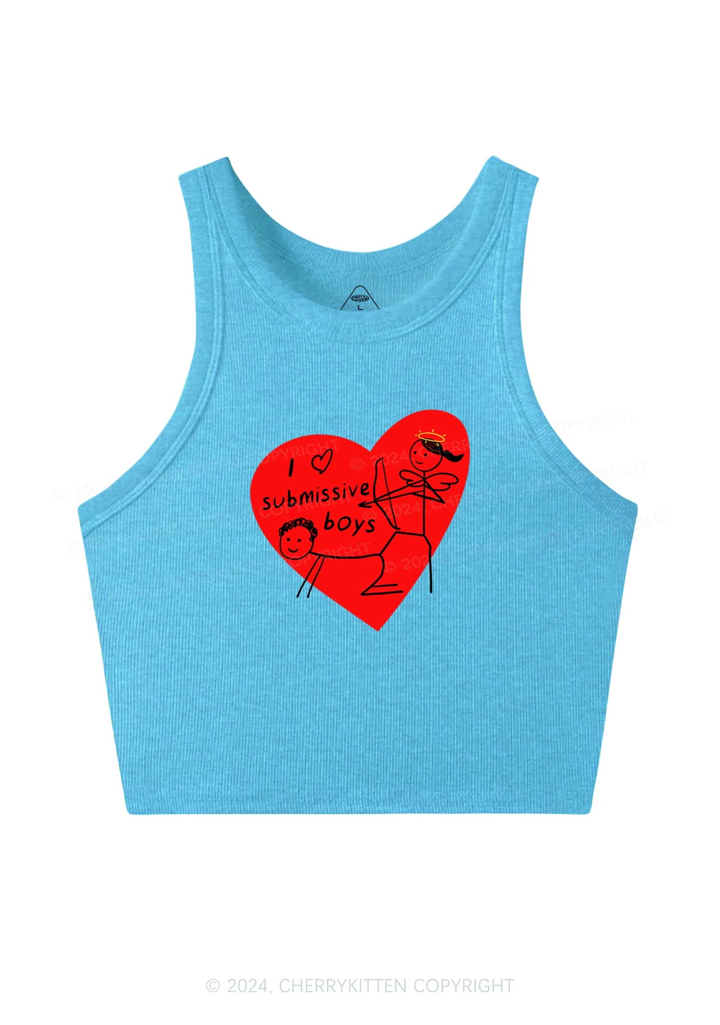 Girl Love S Boys Y2K Valentine's Day Crop Tank Top Cherrykitten - Image 5
