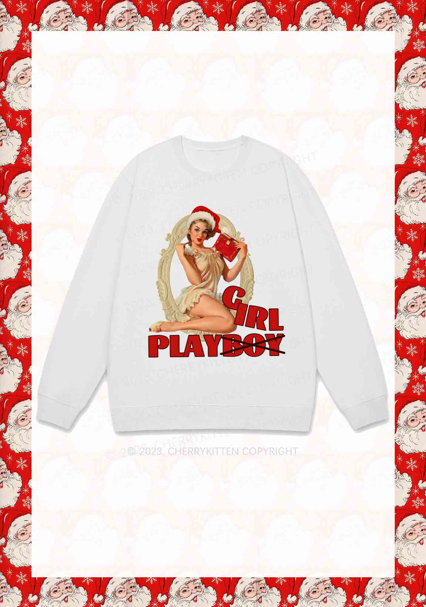 Girl Play Not Boy Christmas Y2K Sweatshirt Cherrykitten - Image 4