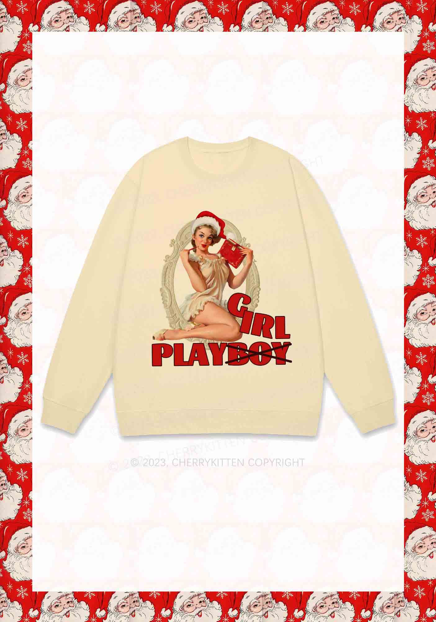 Girl Play Not Boy Christmas Y2K Sweatshirt Cherrykitten - Image 5