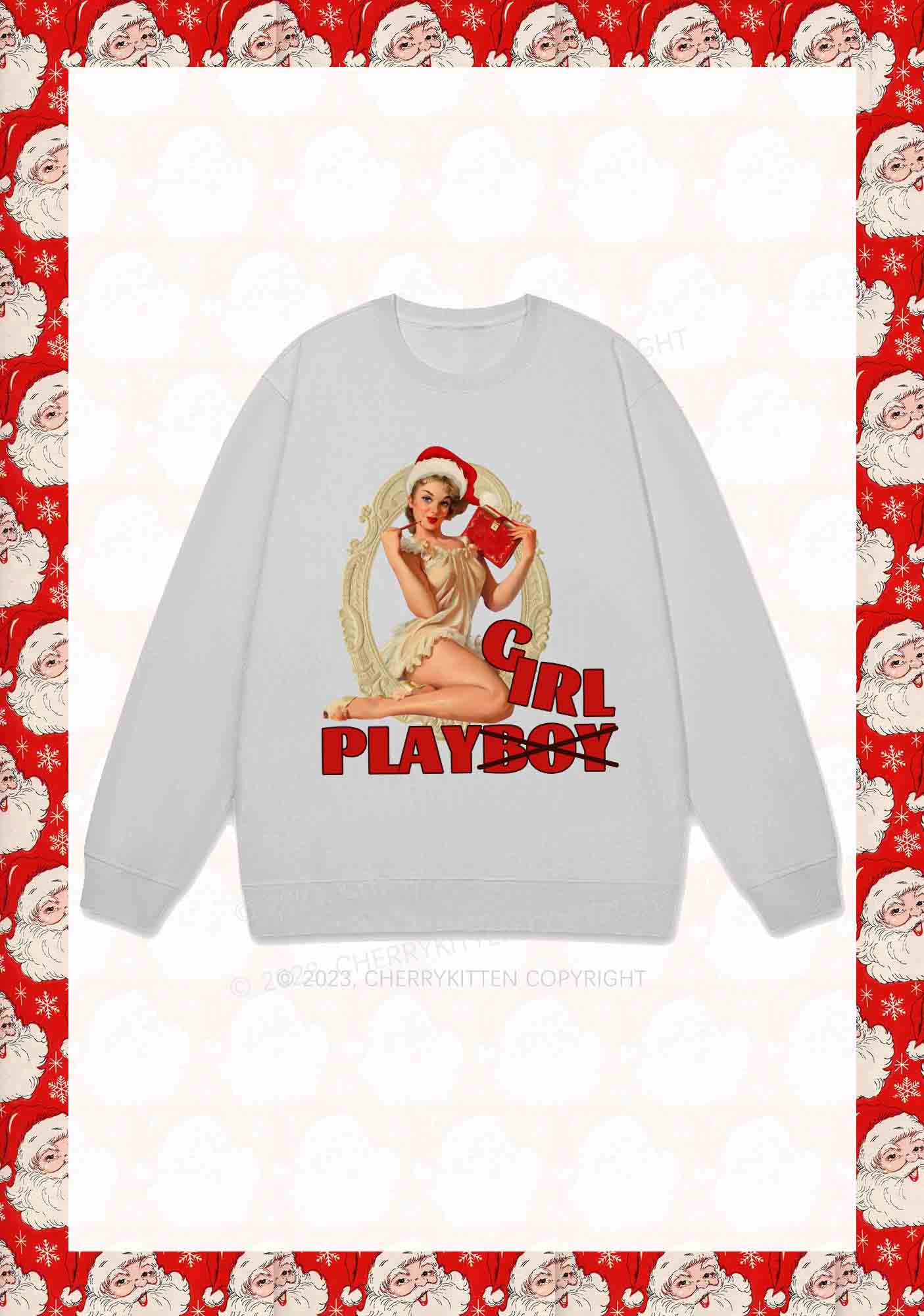 Girl Play Not Boy Christmas Y2K Sweatshirt Cherrykitten - Image 6