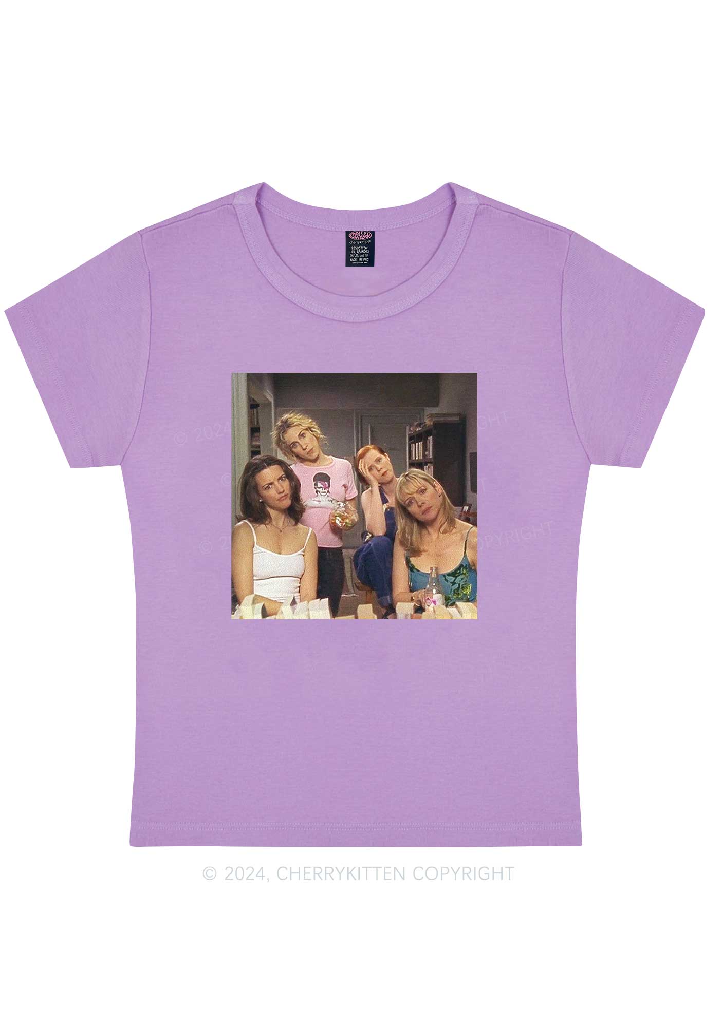 Girl Puzzled Y2K Baby Tee Cherrykitten - Image 6