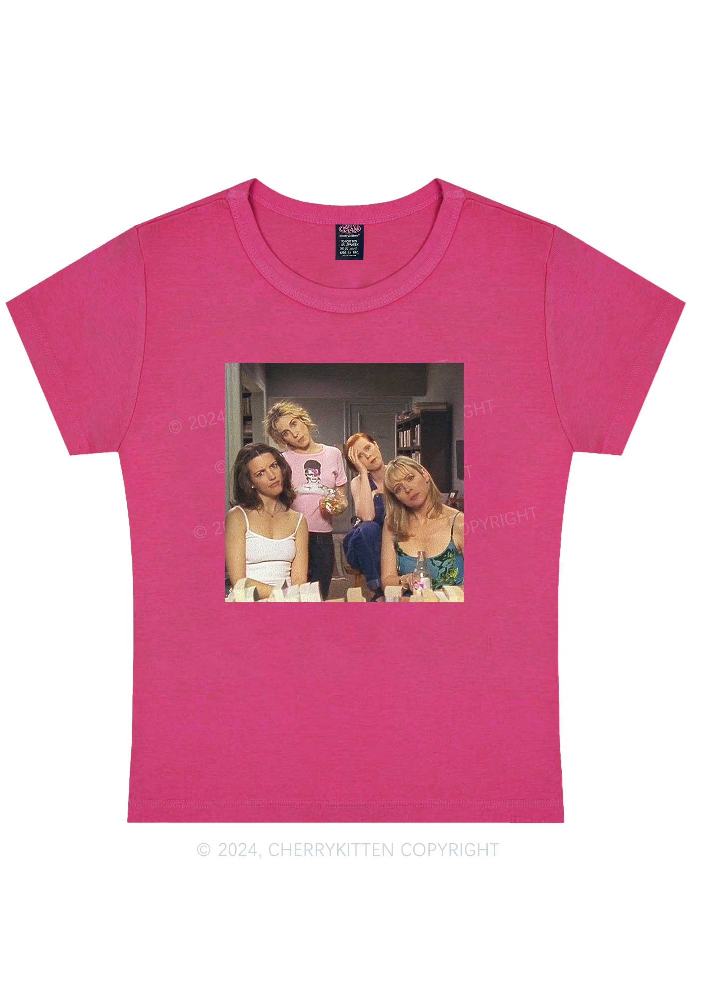 Girl Puzzled Y2K Baby Tee Cherrykitten - Image 7