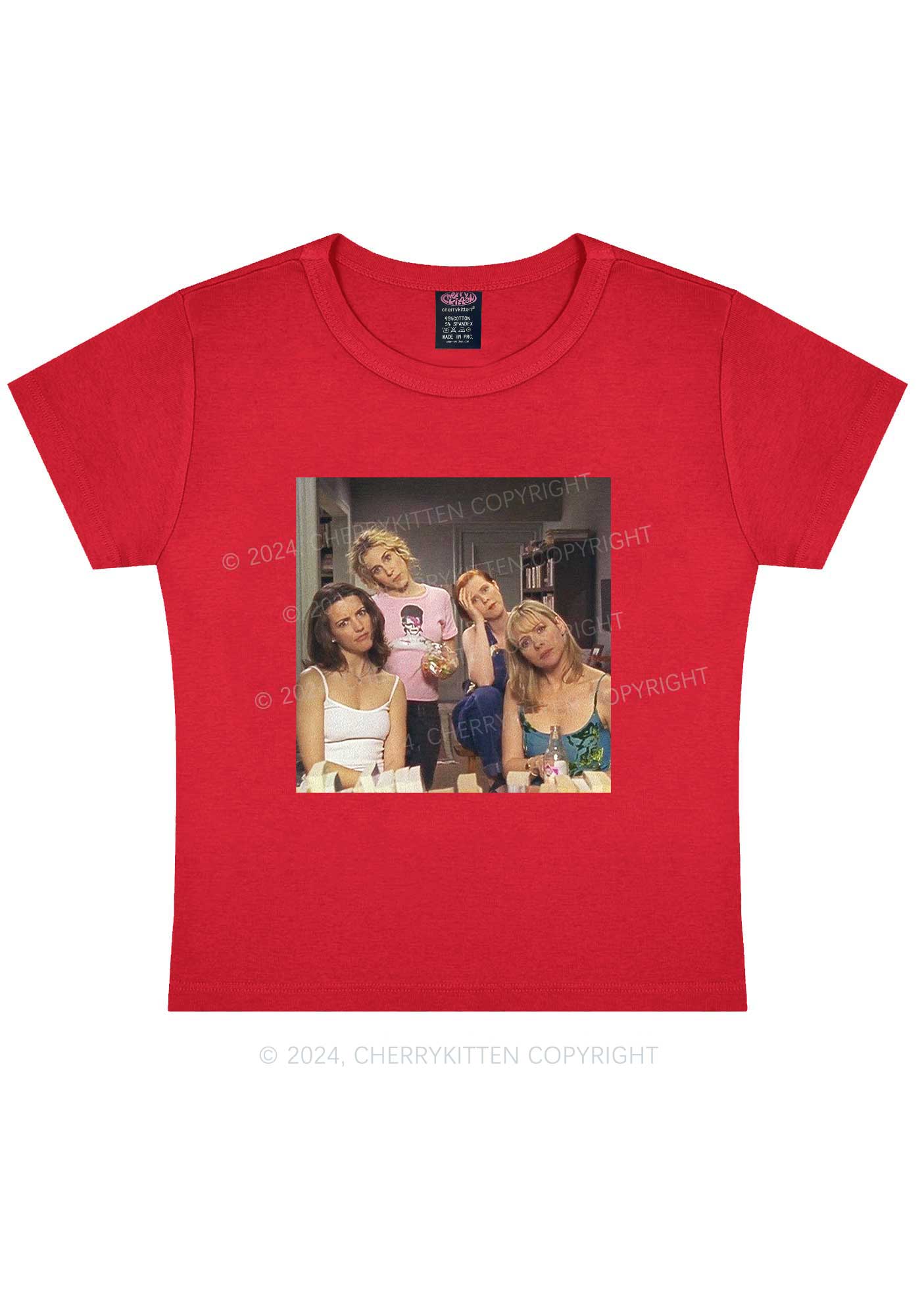 Girl Puzzled Y2K Baby Tee Cherrykitten - Image 8