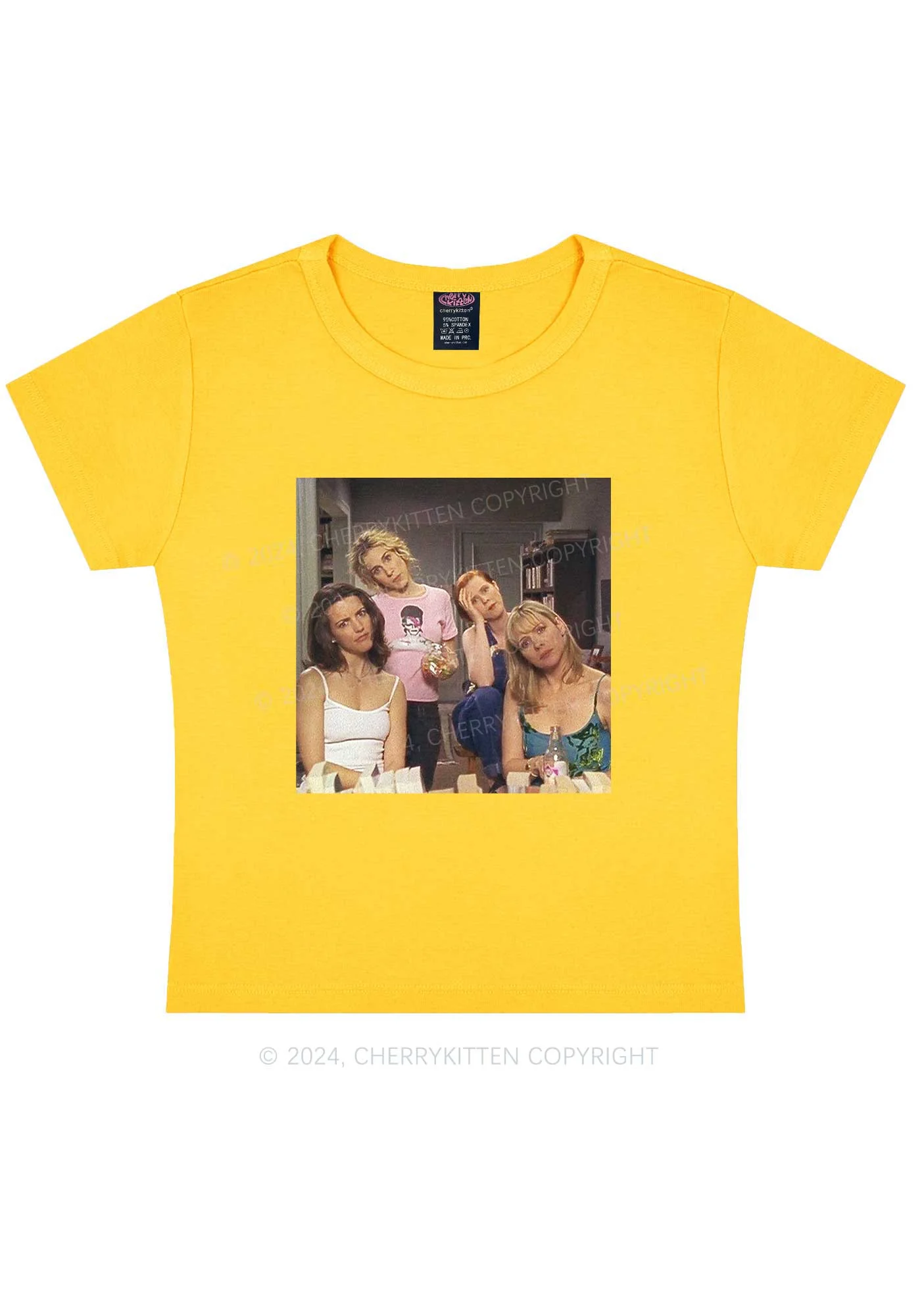 Girl Puzzled Y2K Baby Tee Cherrykitten - Image 9