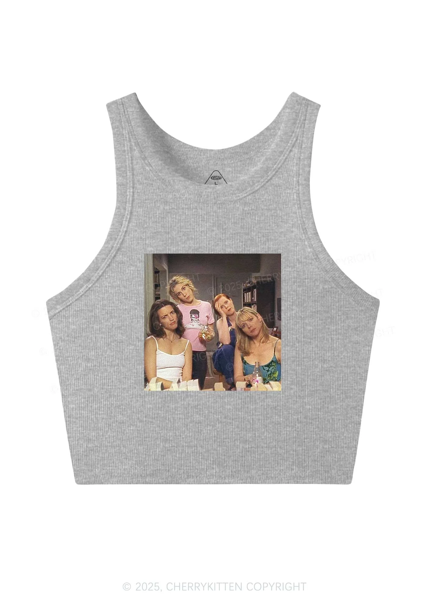 Girl Puzzled Y2K Crop Tank Top Cherrykitten - Image 3