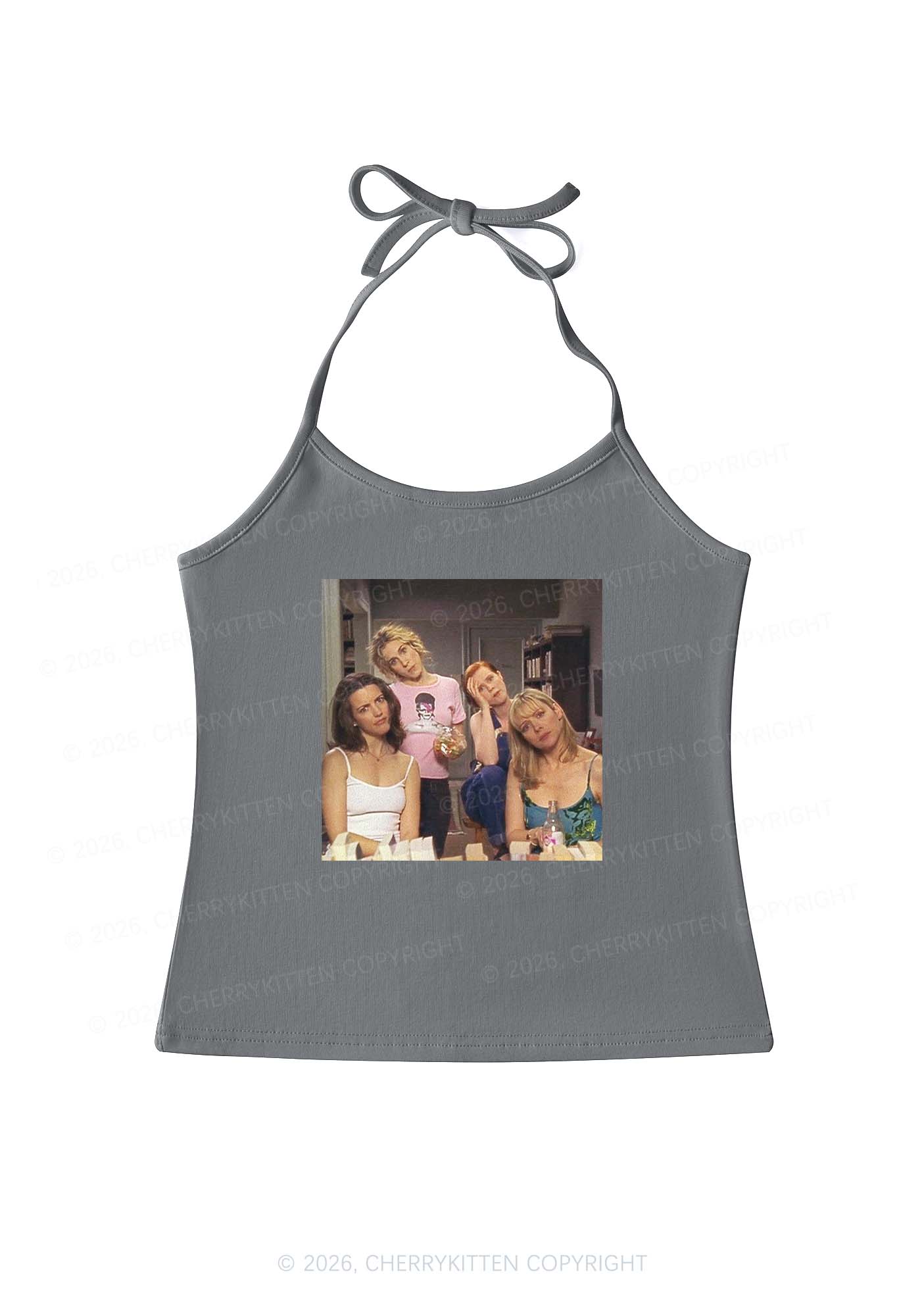 Girl Puzzled Y2K Halter Neck Cami Cherrykitten - Image 10