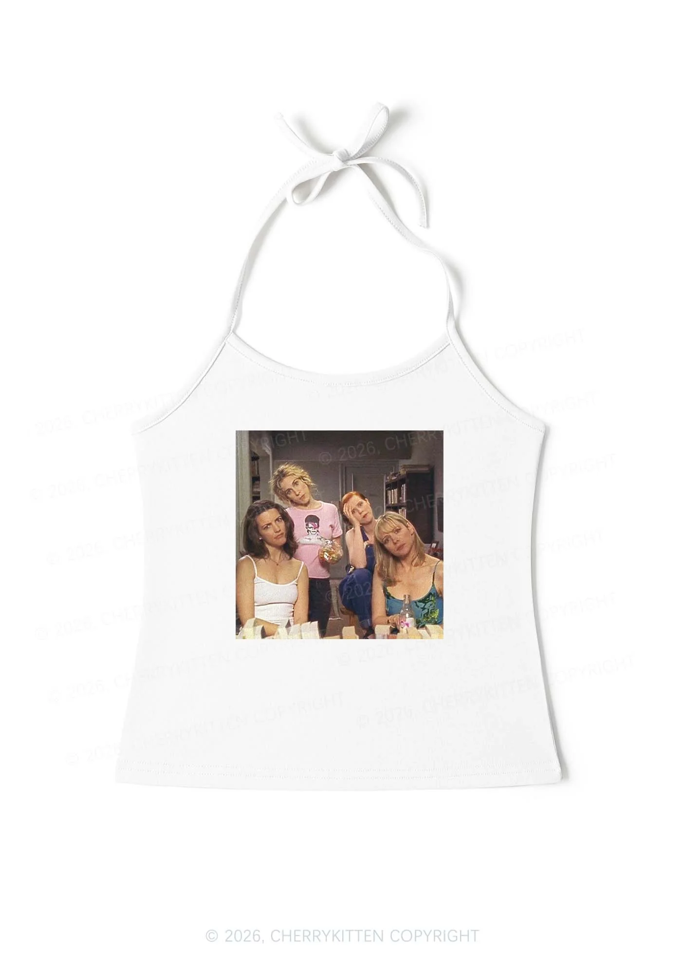 Girl Puzzled Y2K Halter Neck Cami Cherrykitten - Image 3