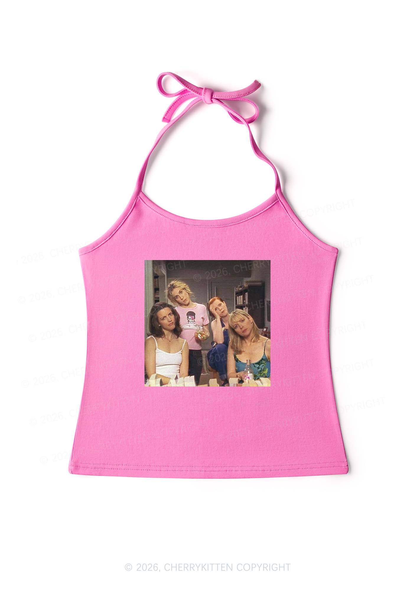 Girl Puzzled Y2K Halter Neck Cami Cherrykitten - Image 4