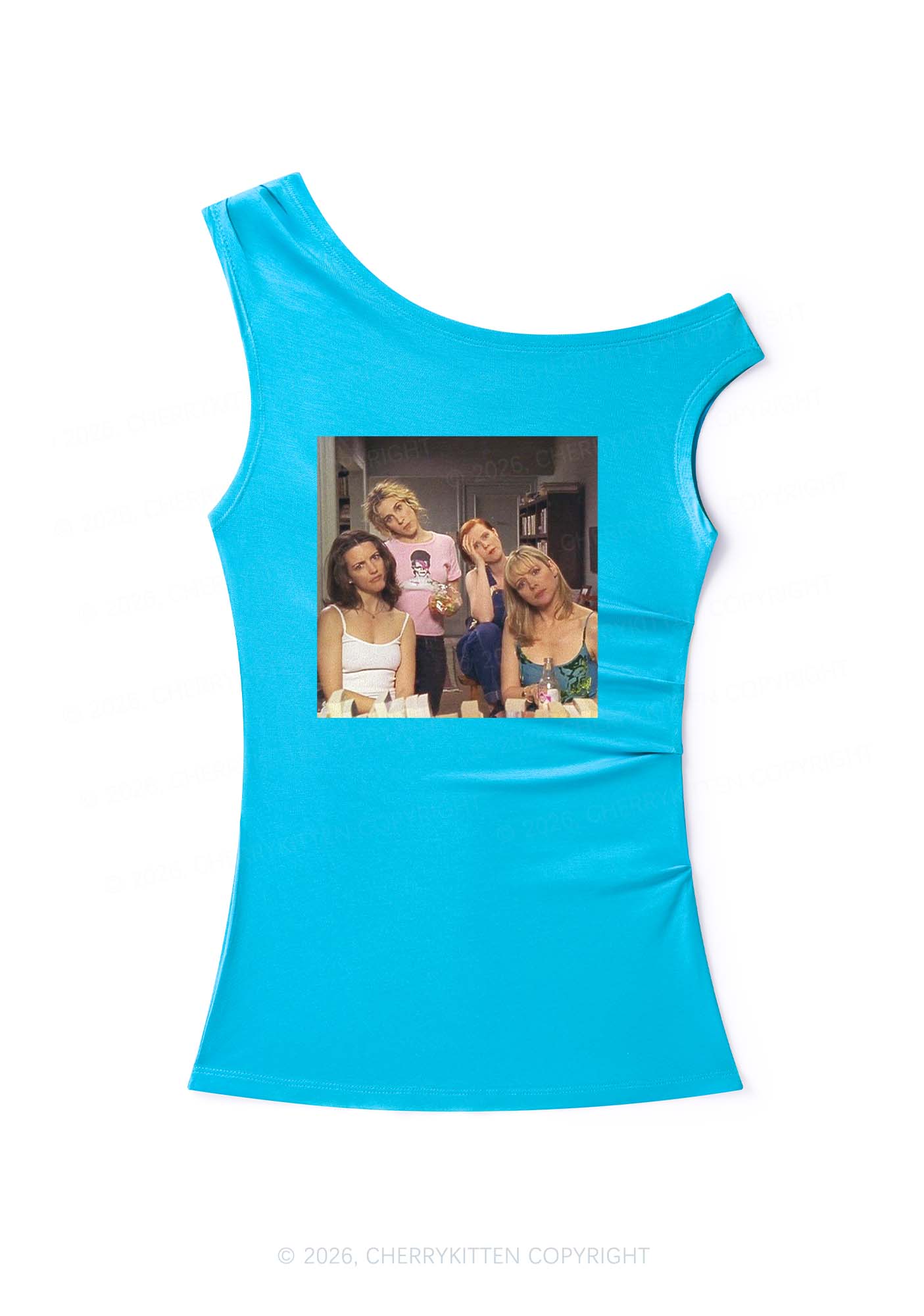 Girl Puzzled Y2K Off Shoulder Tank Top Cherrykitten - Image 6